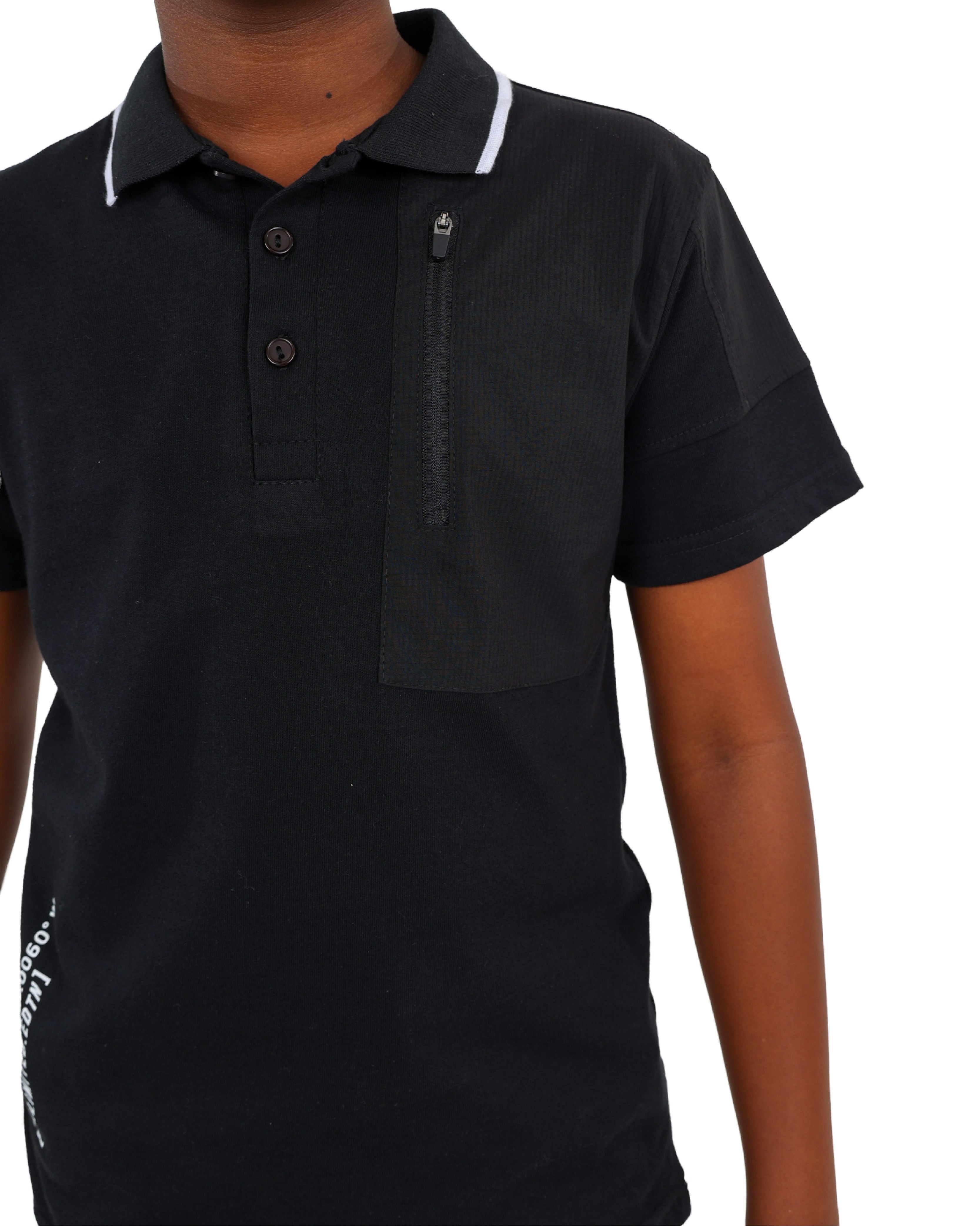 Short Sleeve Black Zip Up Golfer