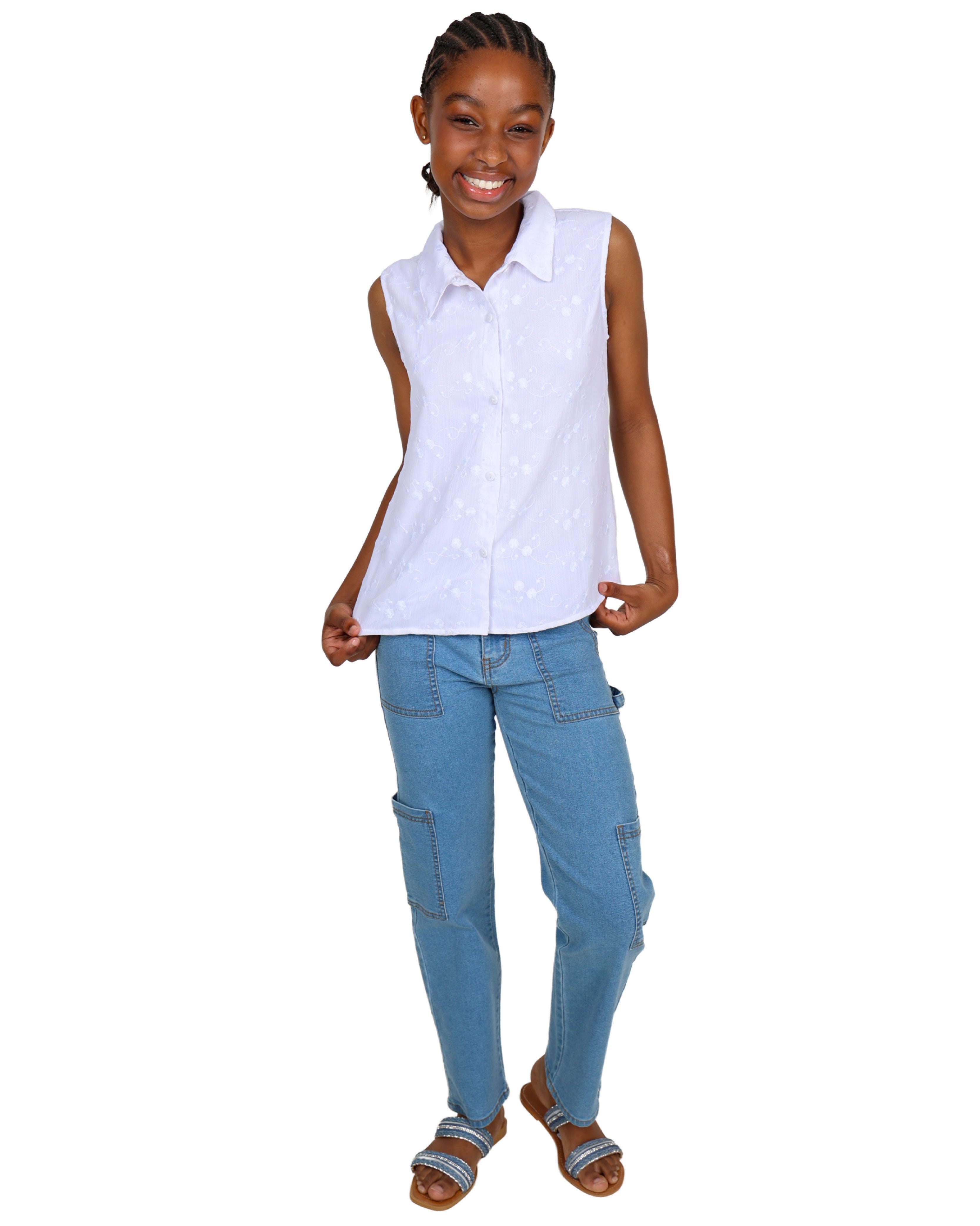 Sleeveless Embroidered Shirt