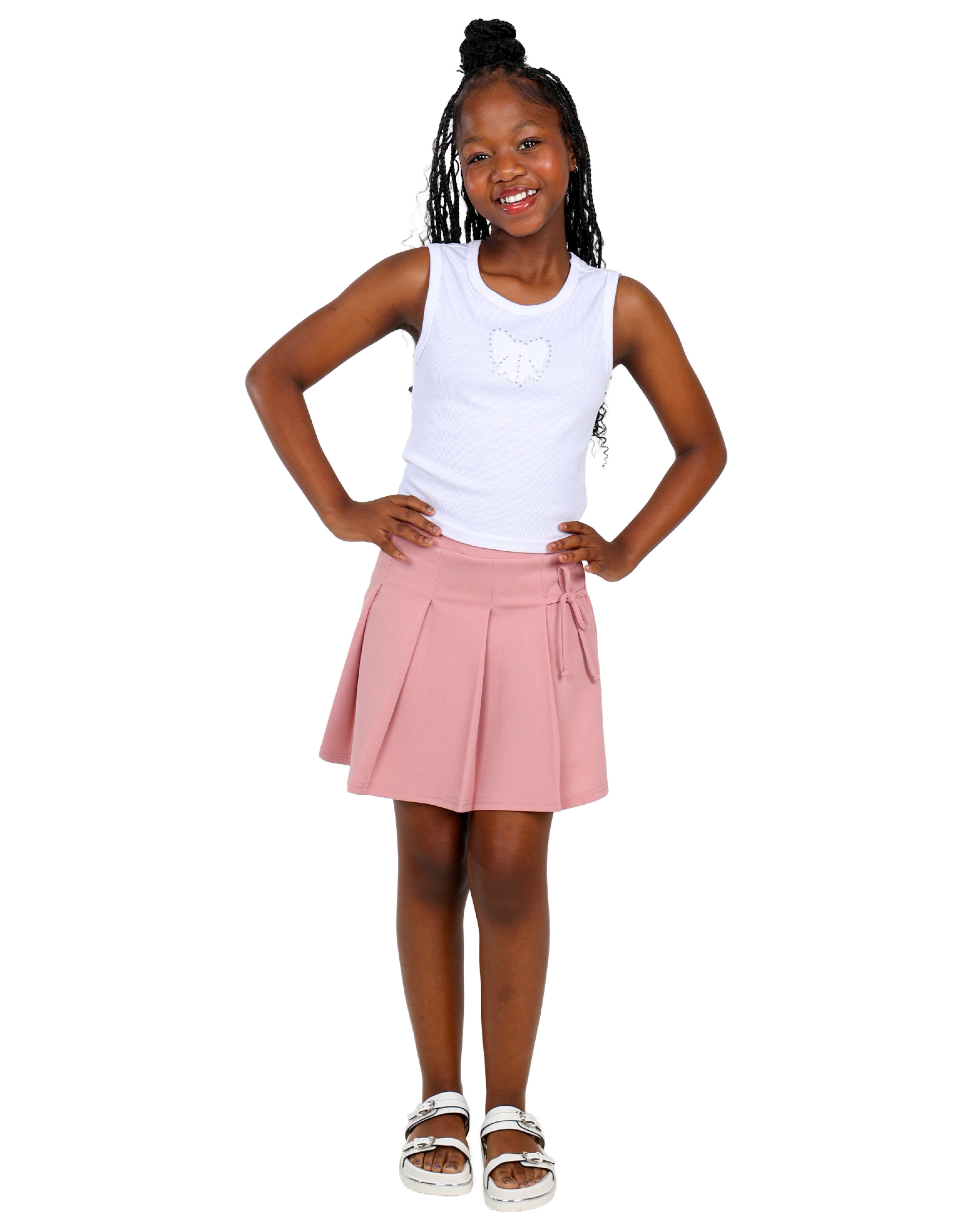 Sleeveless Heart Diamante Embellished White Vest