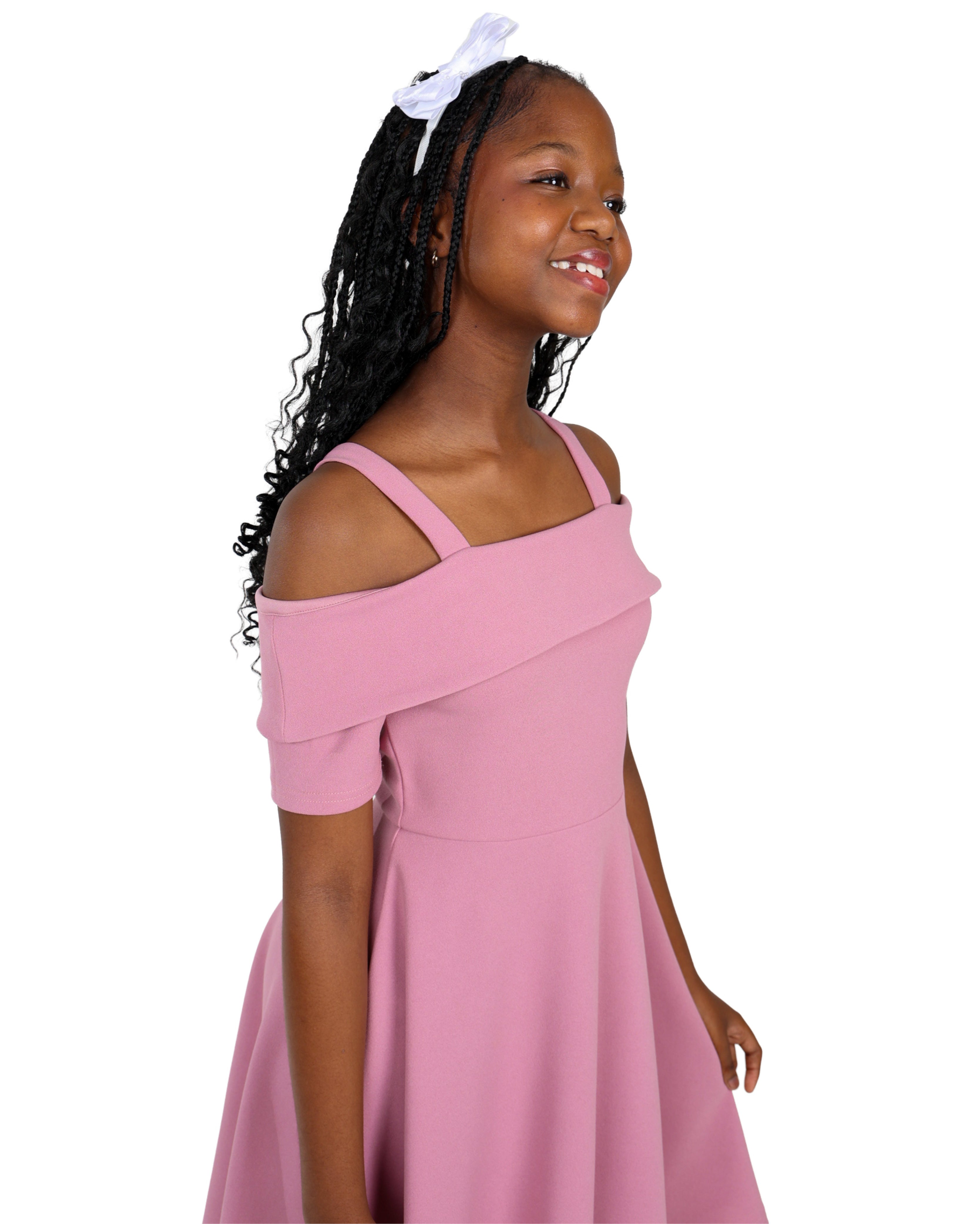 Short Sleeve Cold Shoulder Knee Length Dress