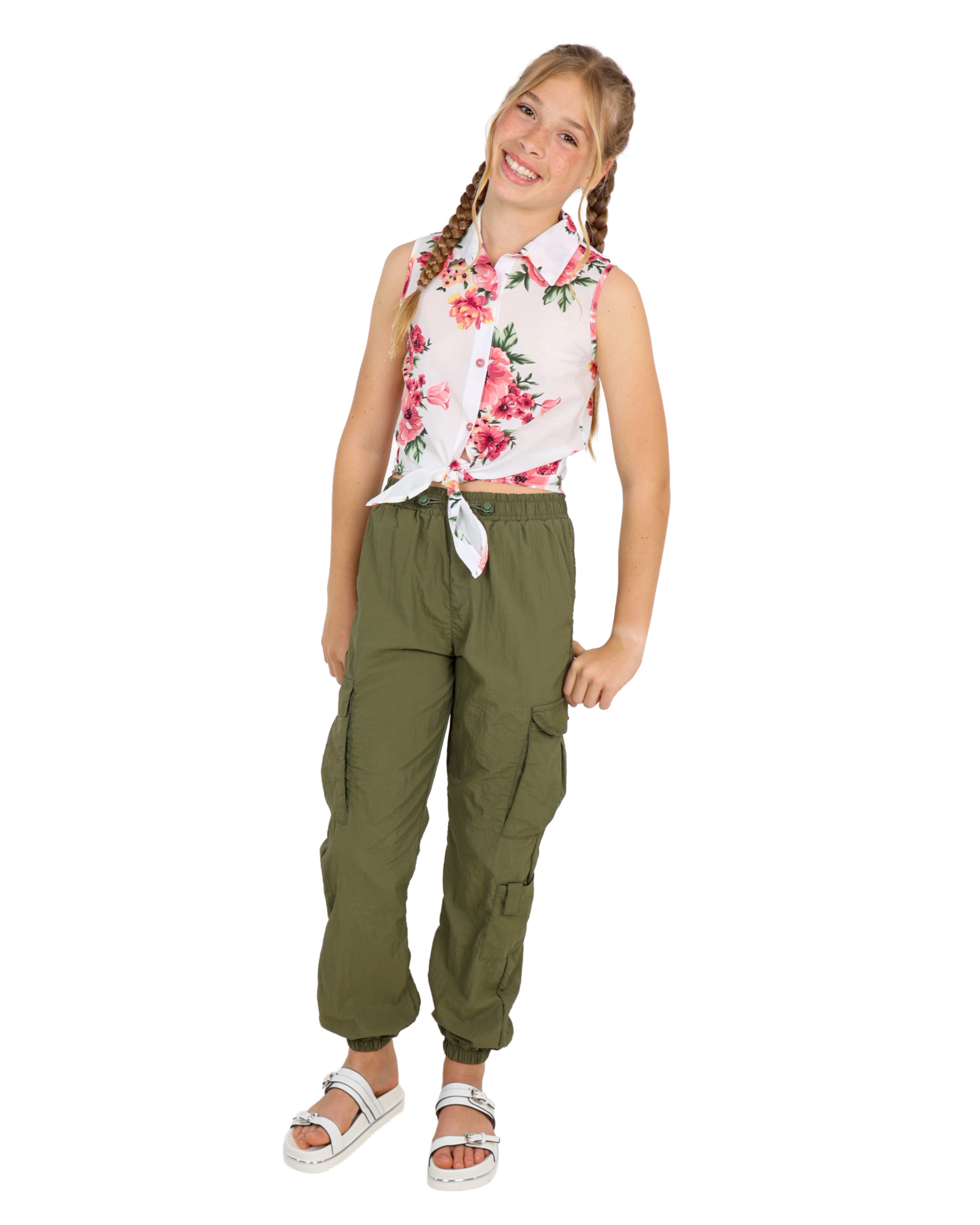 Floral Print Sleeveless Blouse
