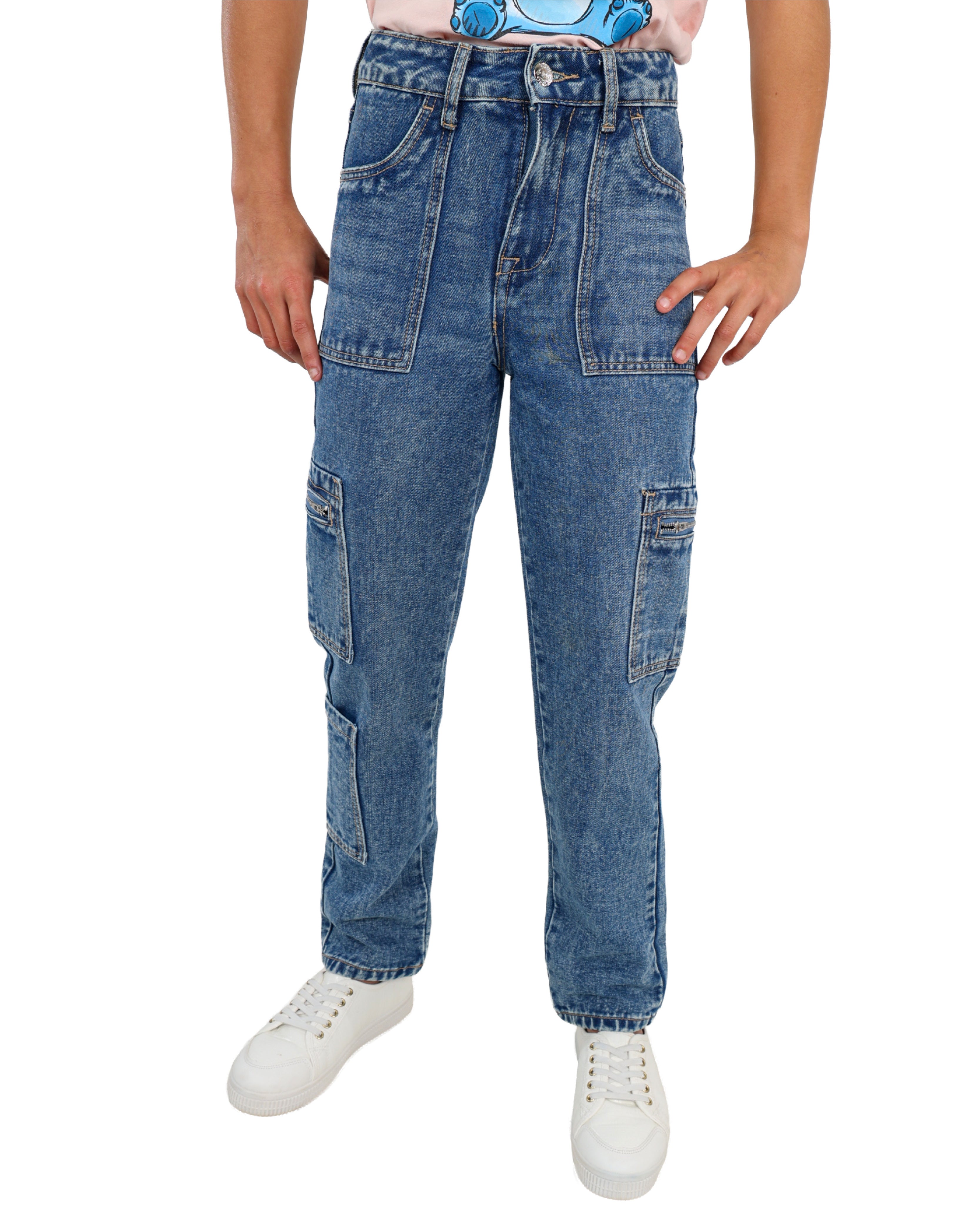 Medium Indigo Cargo Jeans