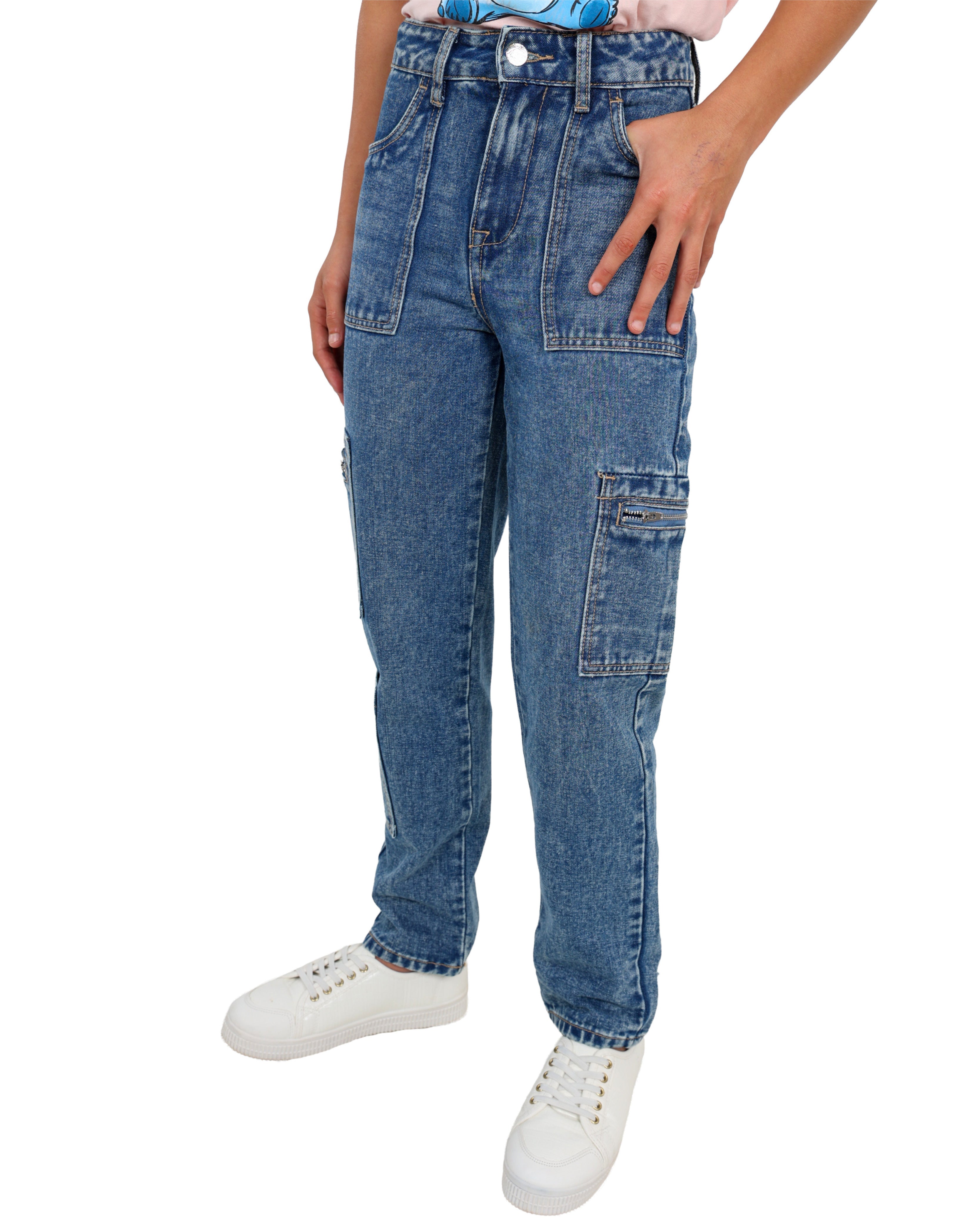 Medium Indigo Cargo Jeans