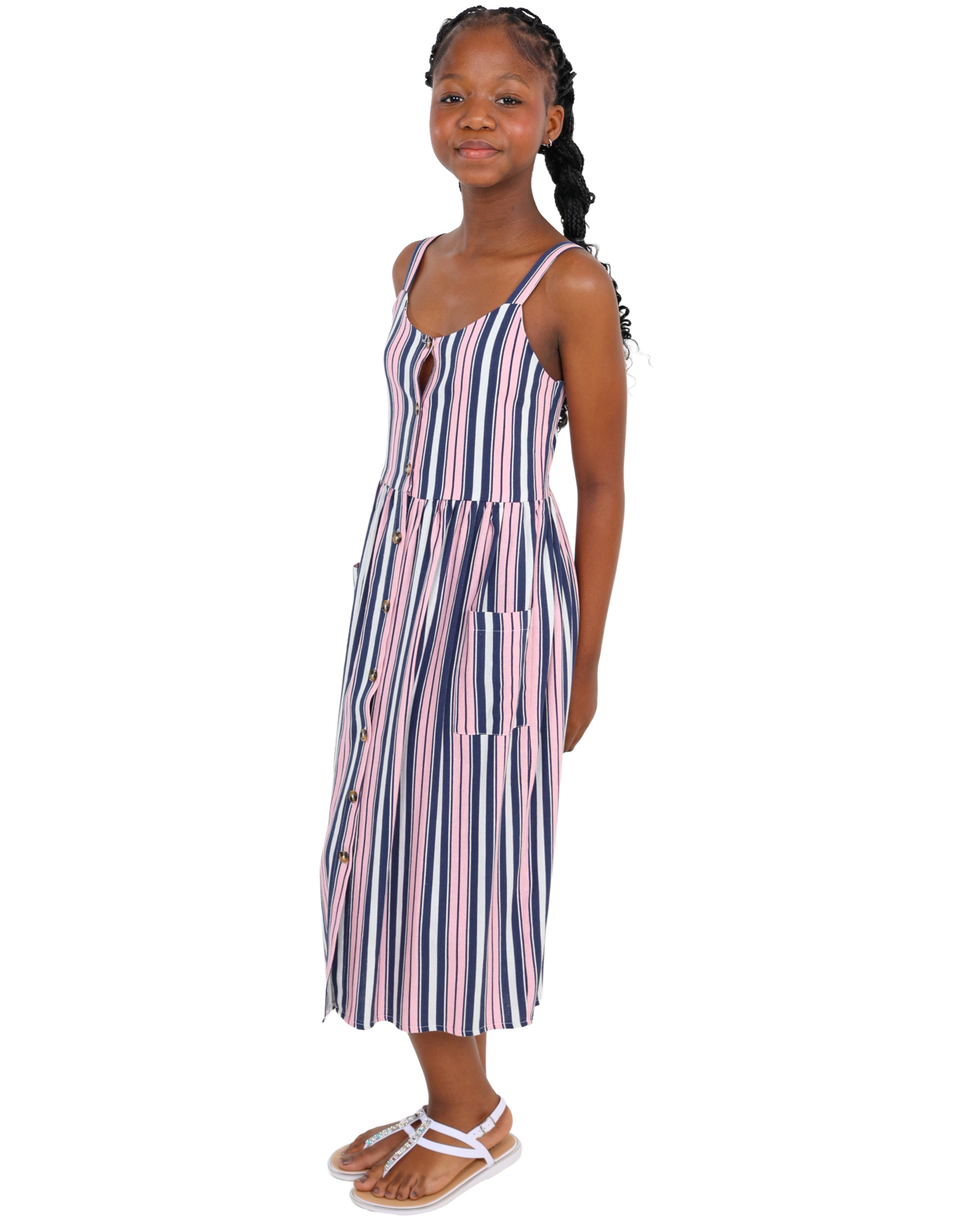 Striped Linen Maxi Dress