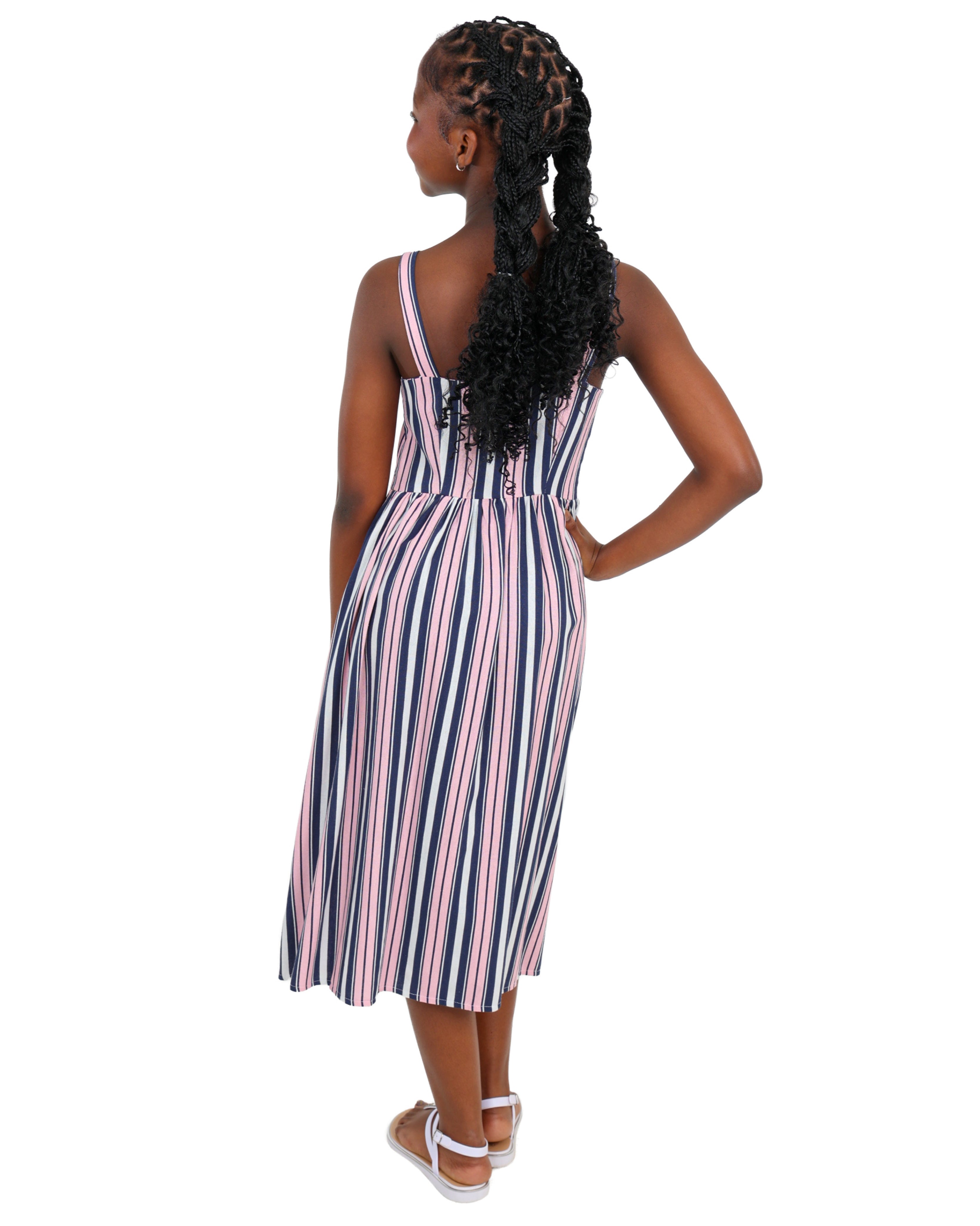 Striped Linen Maxi Dress