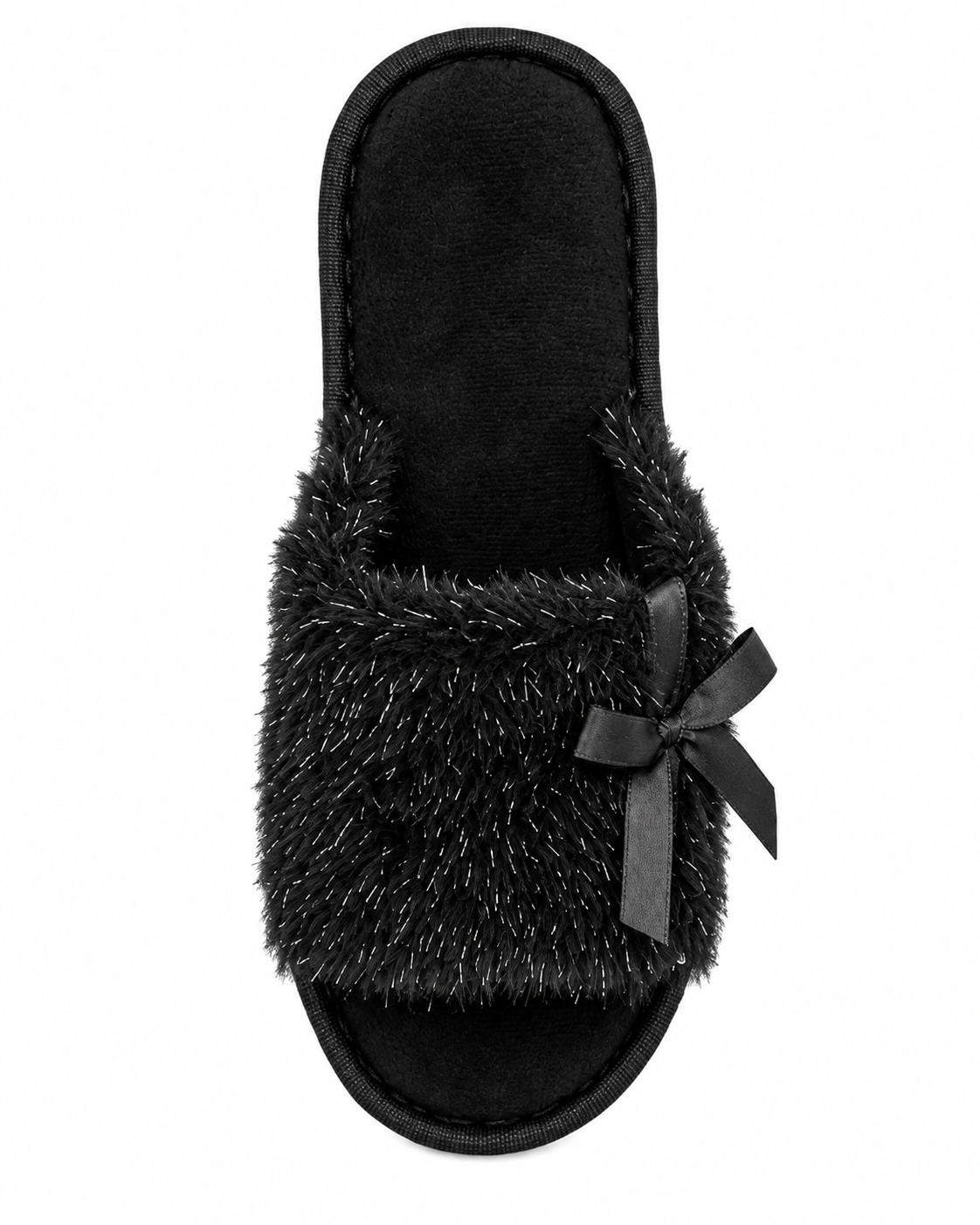 Black Side Bow Band Slippers