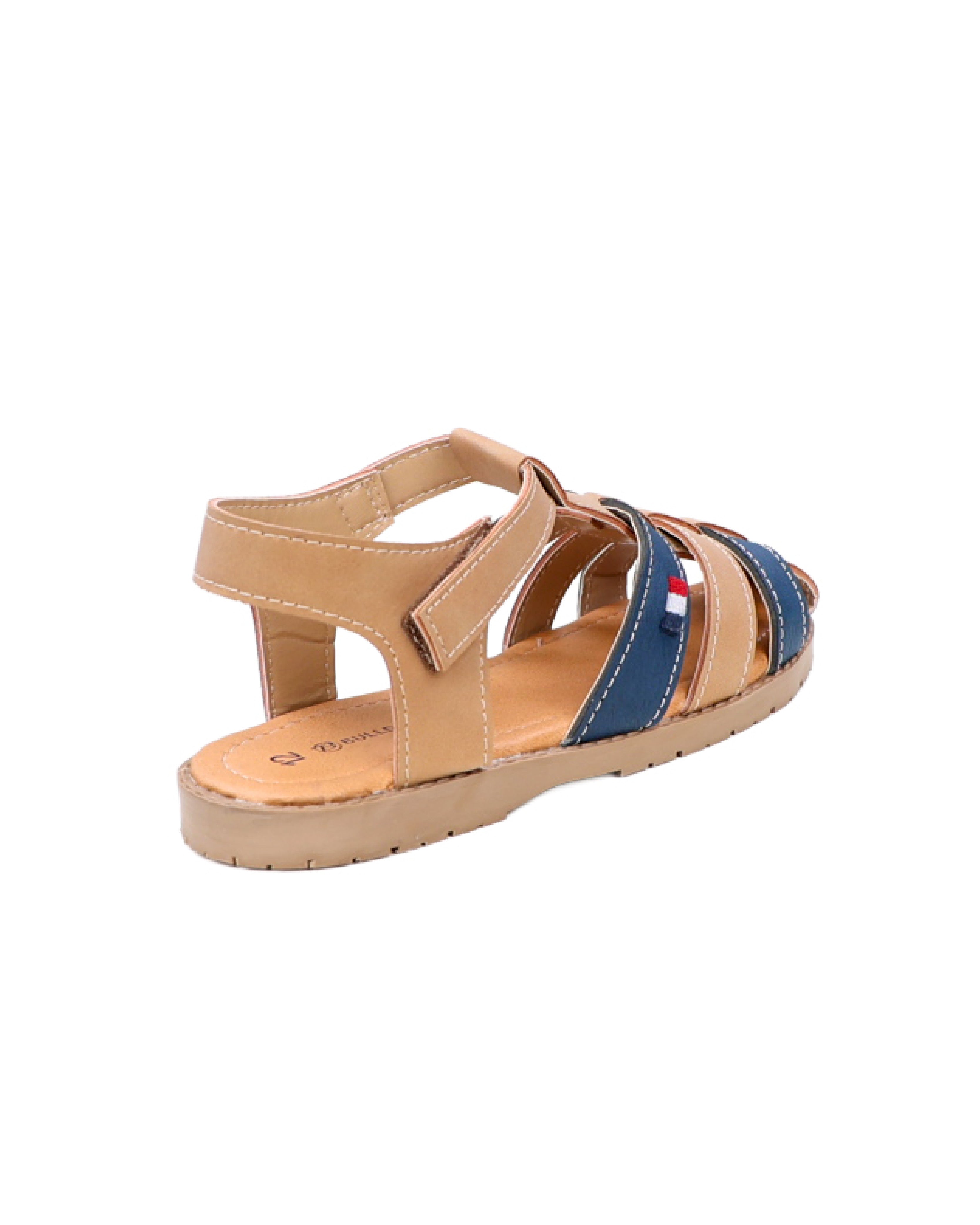 Boys Tan Cage Sandal With Velcro Closure