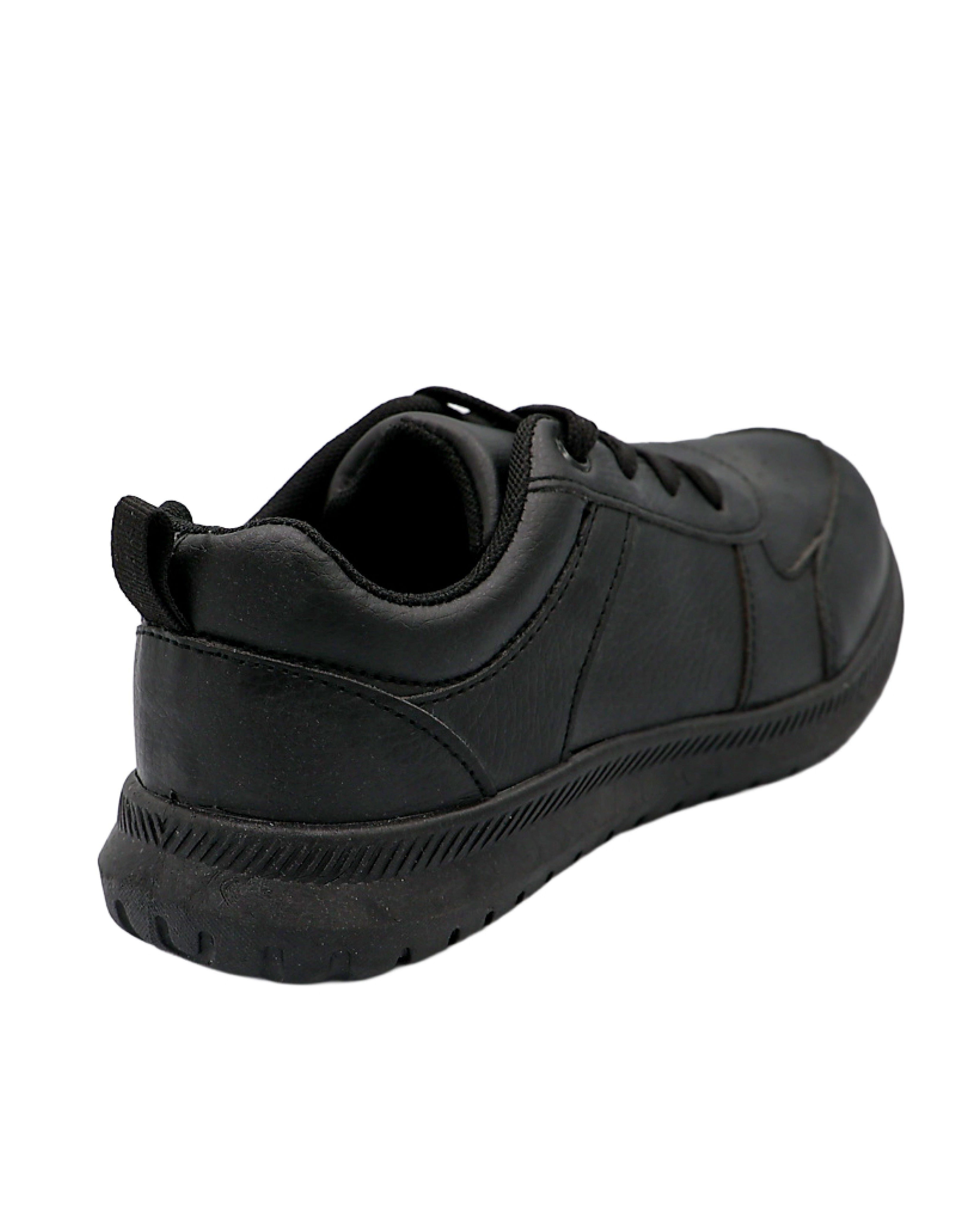 Boys Black Lace Up Basic Trainer