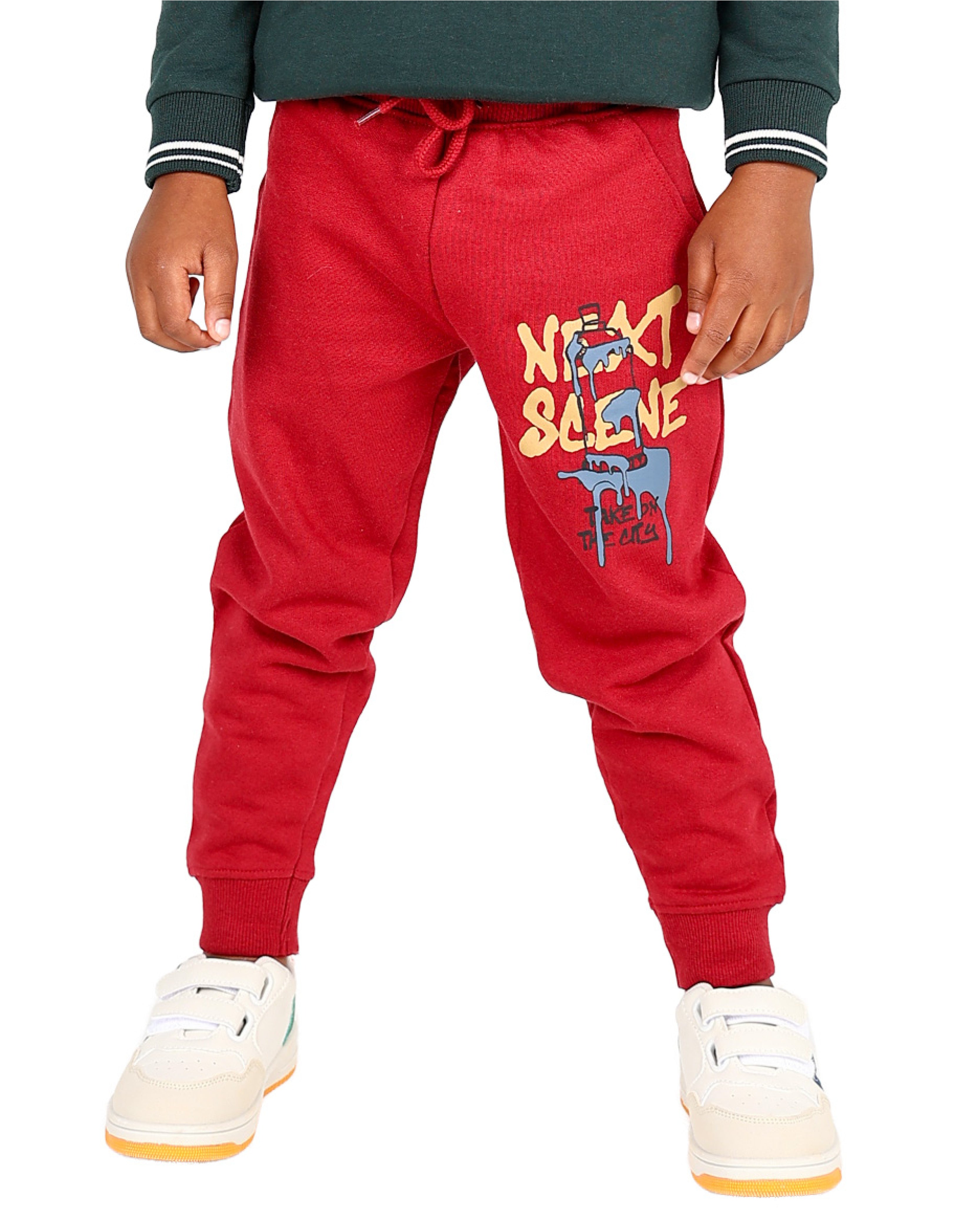 2 Pack Green & Red Trackpants