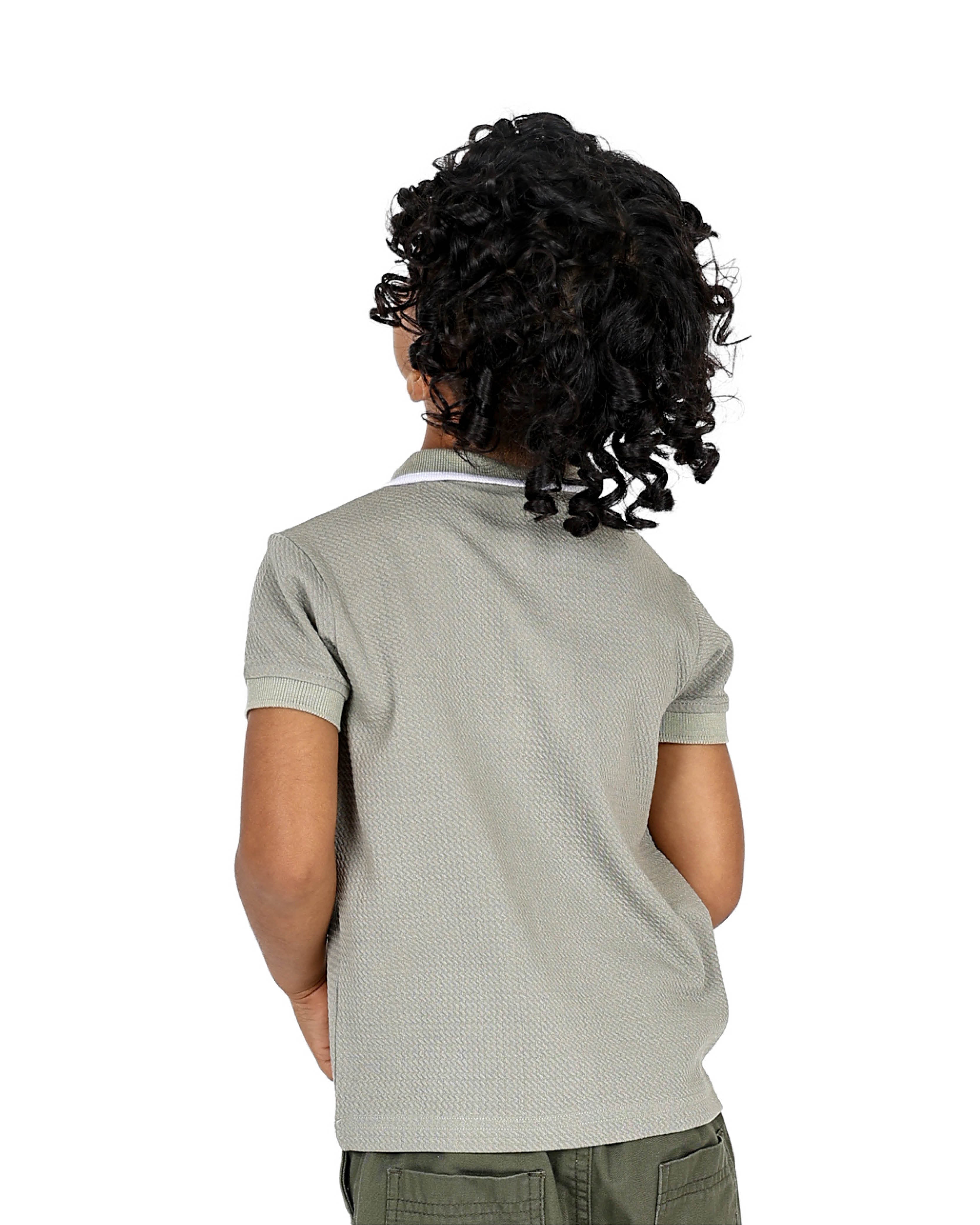 Short Sleeve Sage Bubble Textured Golfer