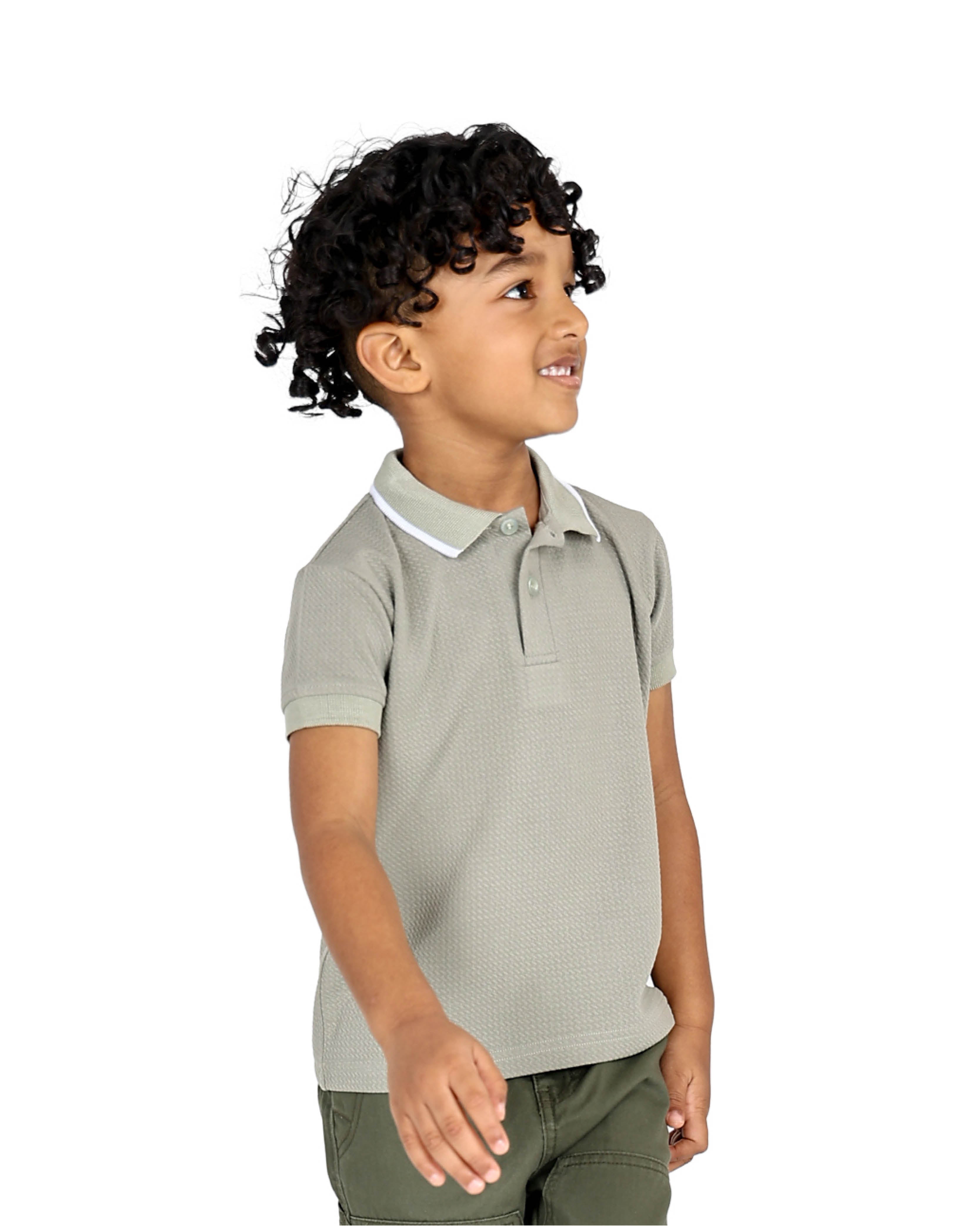 Short Sleeve Sage Bubble Textured Golfer