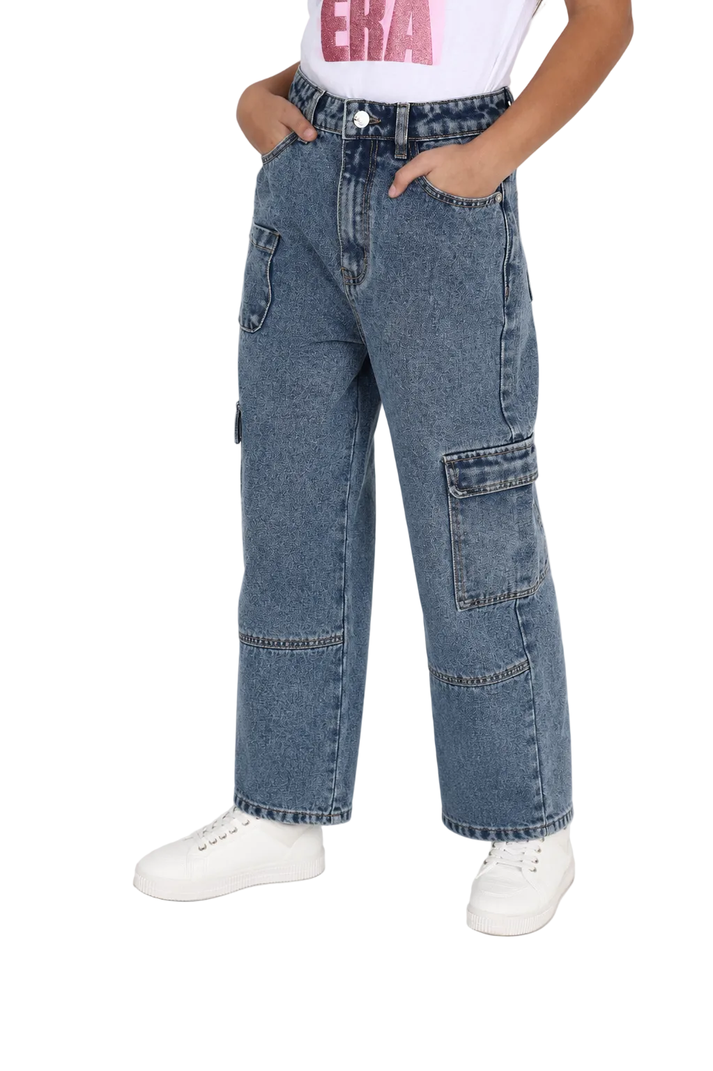 Medium Indigo Cargo Jeans
