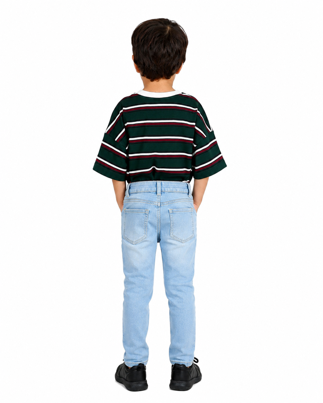 Light Indigo Slim Fit Whisker Stretch Jeans