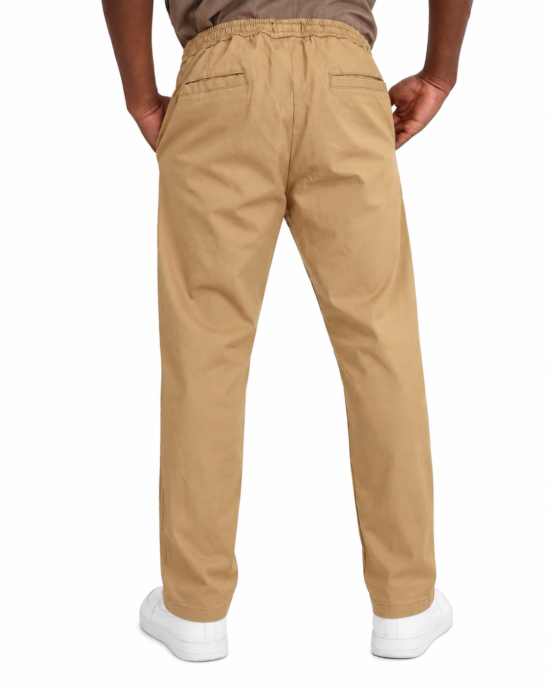 Camel Elasticated Waist Open Hem Pants