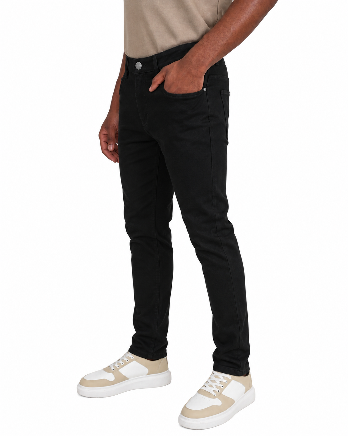 Black Slim Fit Tapered Stretch Jeans