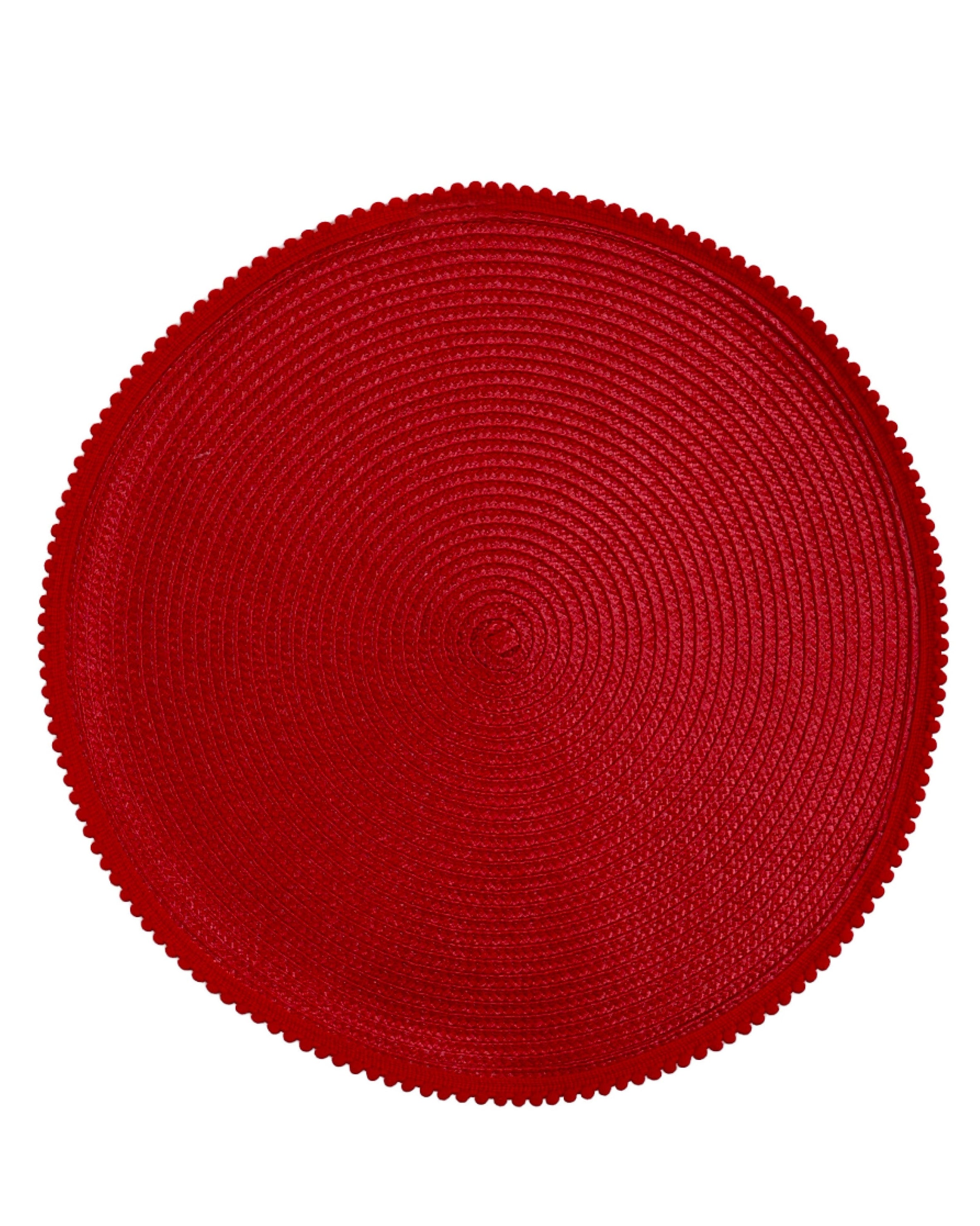 Red Spiral Bobble Trim Placemat