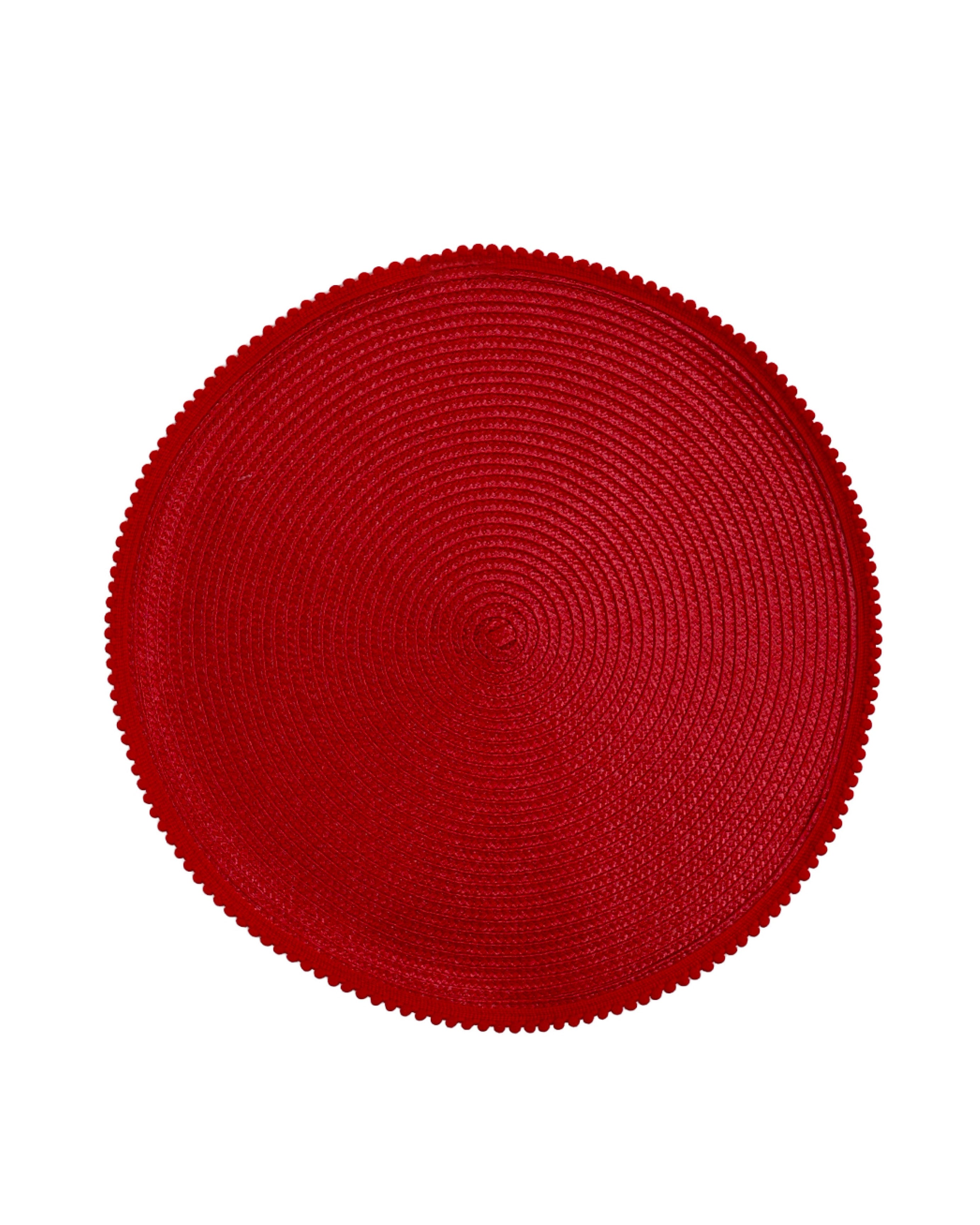 Red Spiral Bobble Trim Placemat