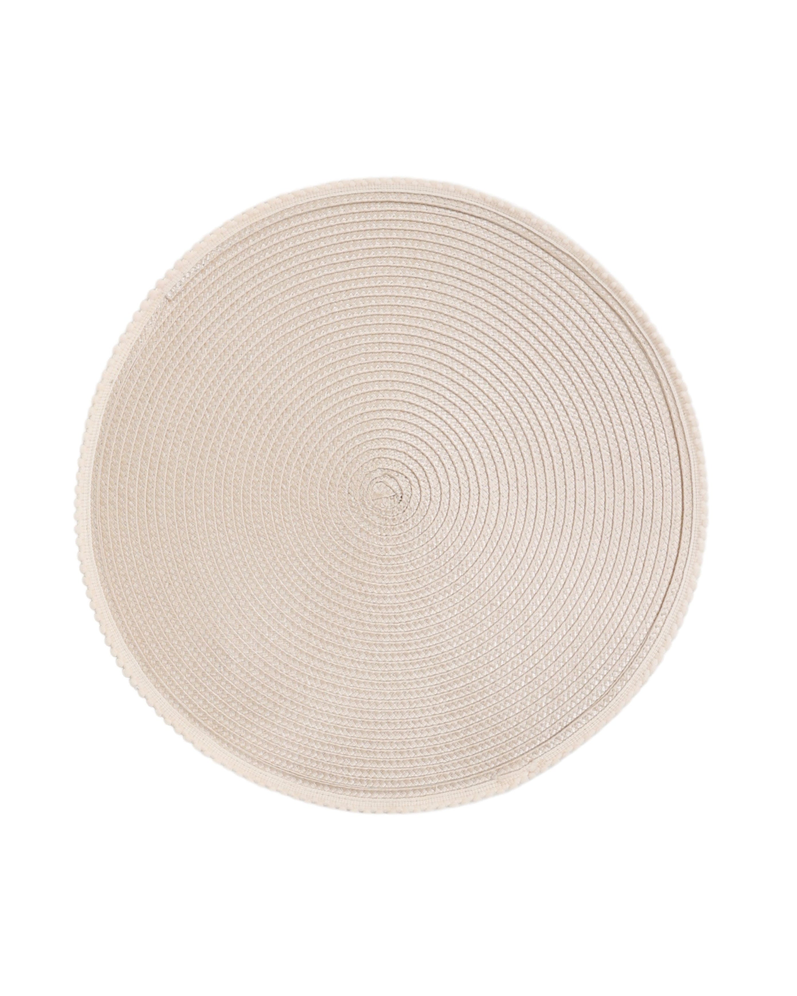Natural Spiral Bobble Trim Placemat
