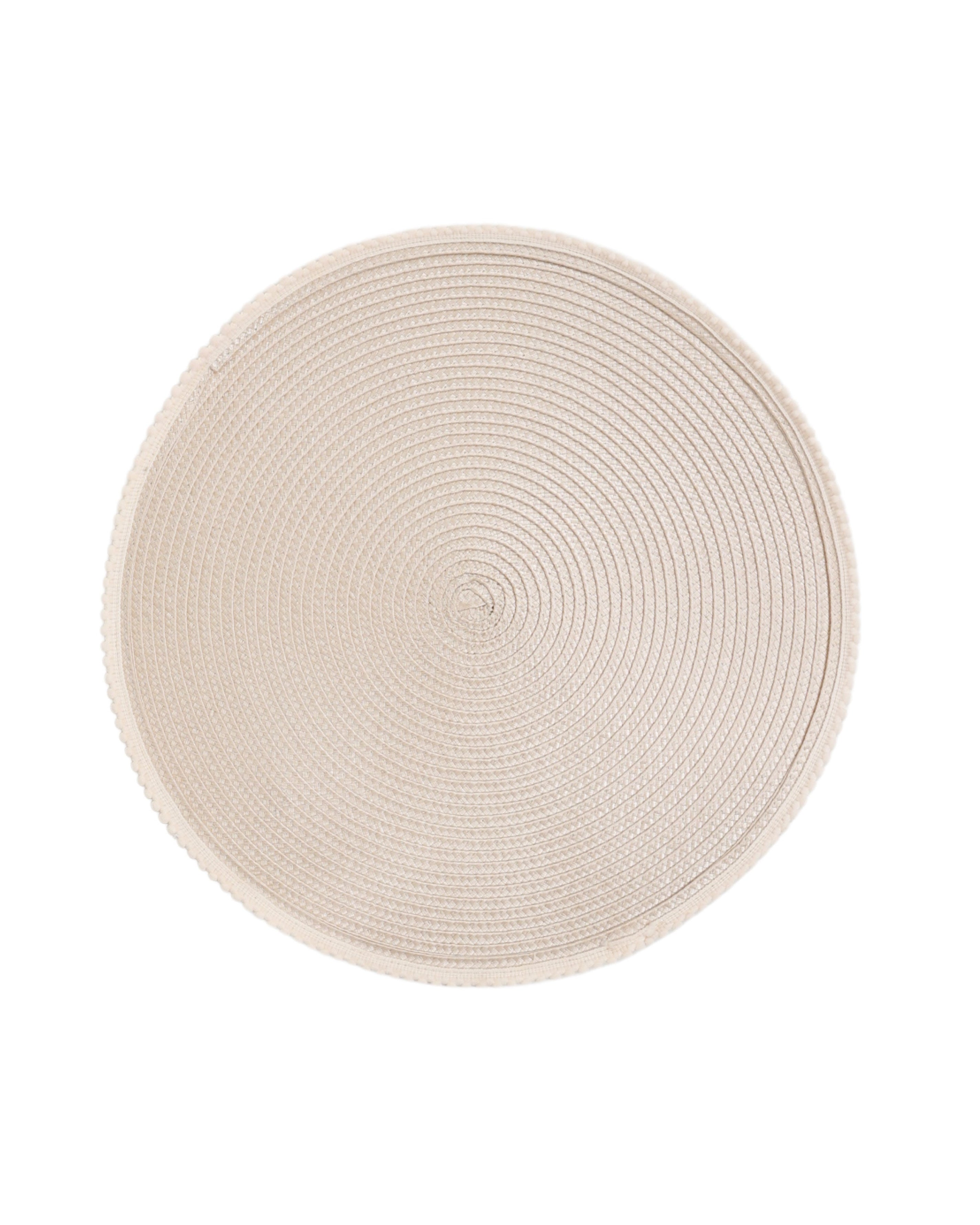 Natural Spiral Bobble Trim Placemat