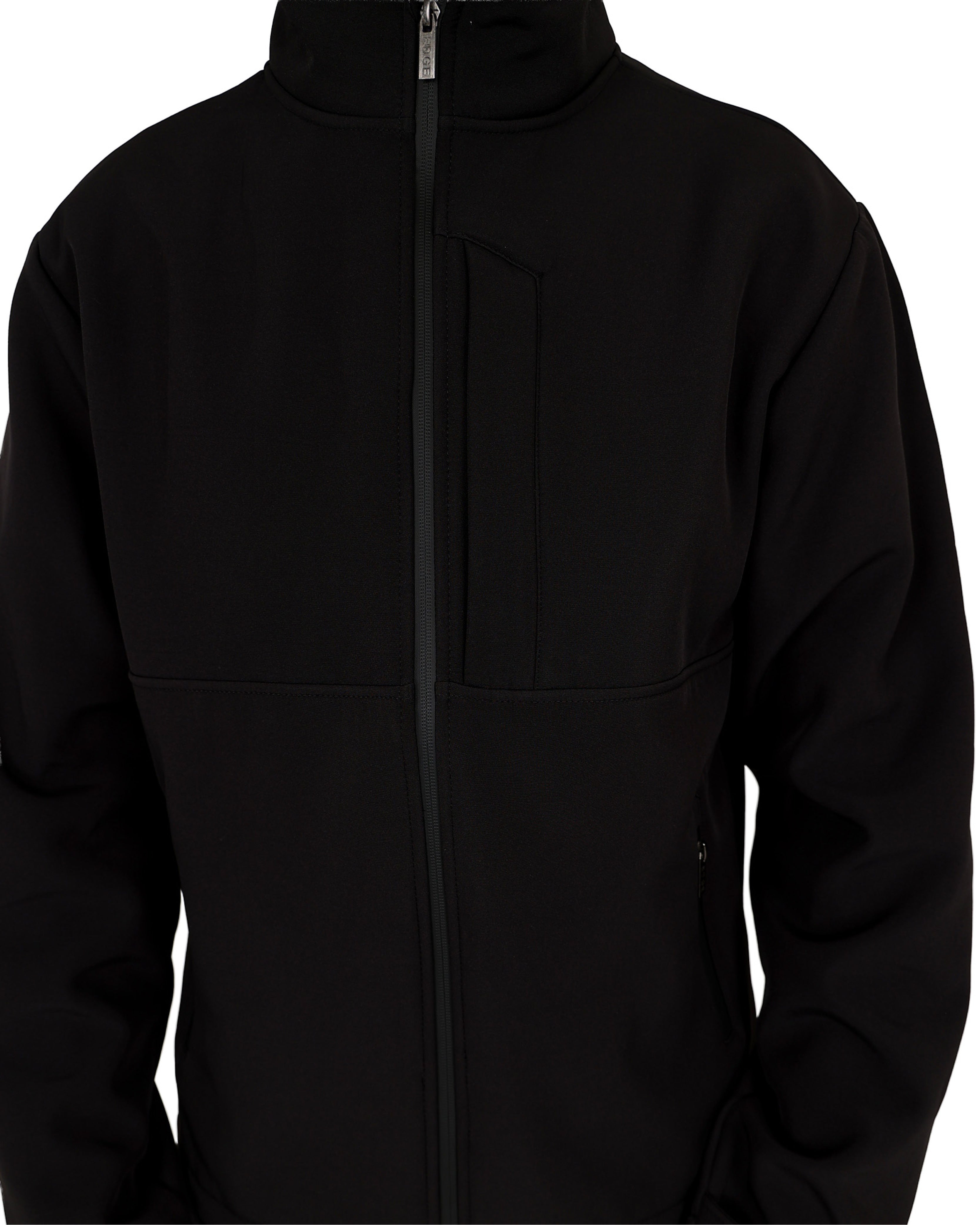 Black Softshell Bonded Fleece Zip Up Jacket