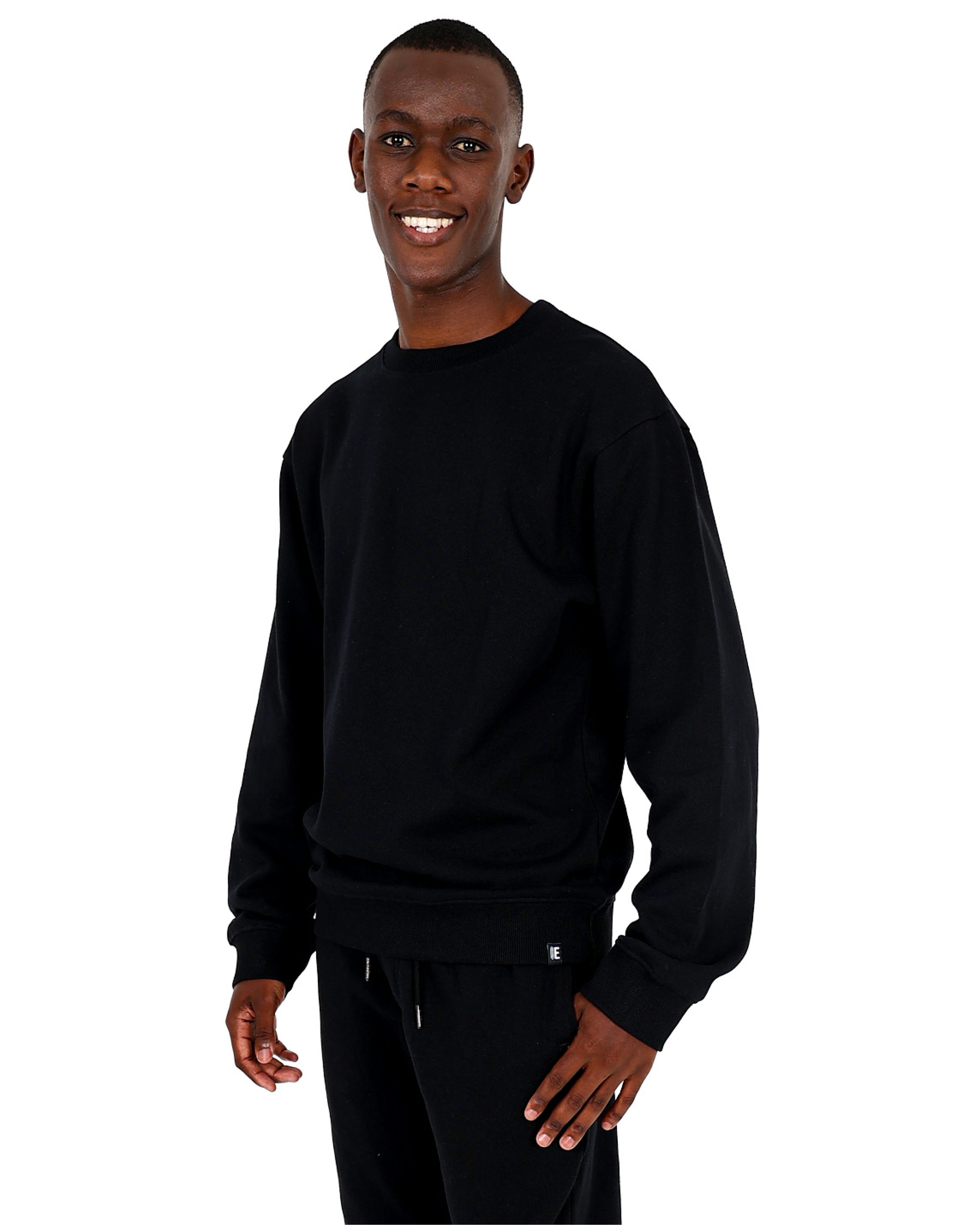 Classic Long Sleeve Black Cotton Rich Sweatshirt