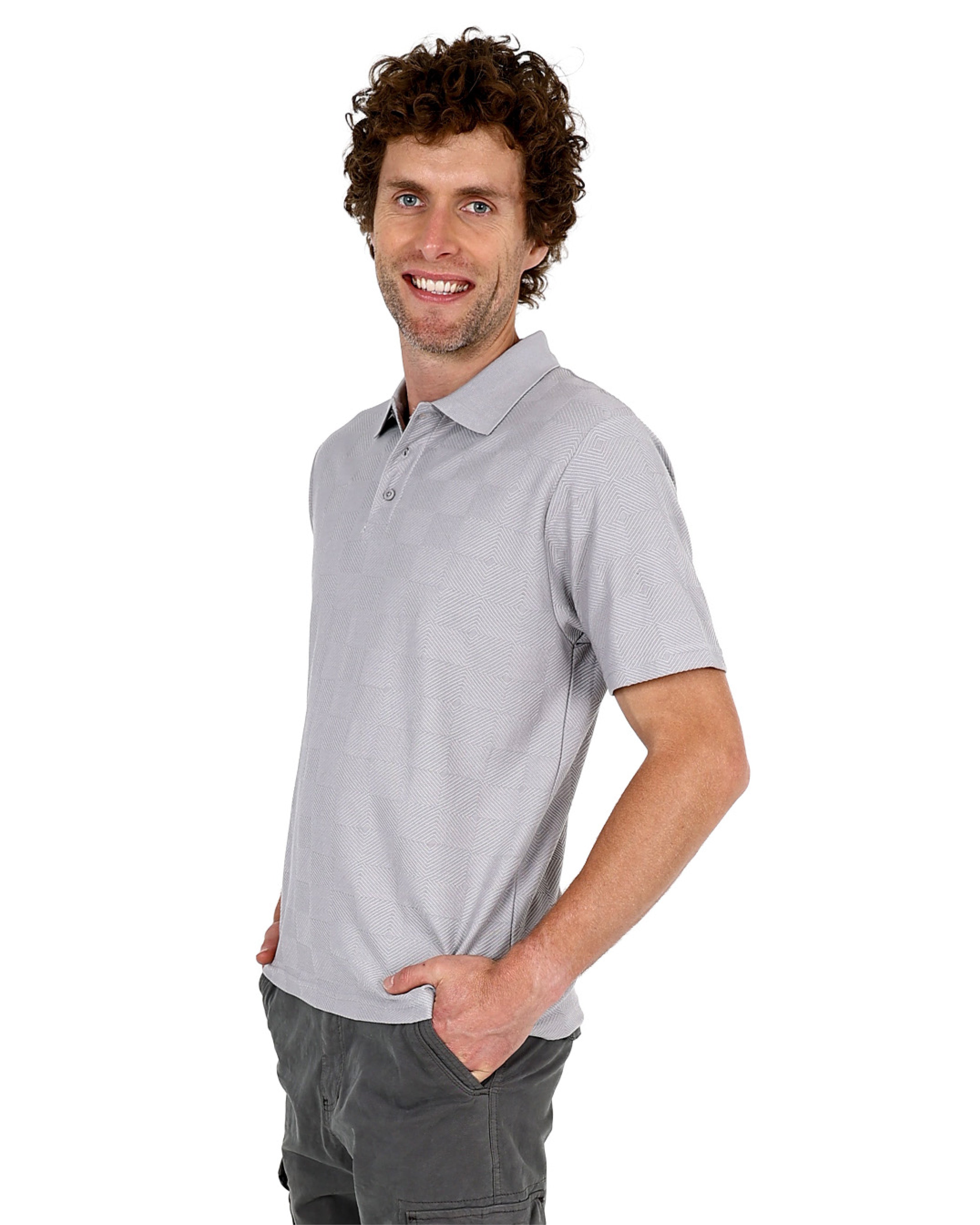 Short Sleeve Silver Jaquard Golfer