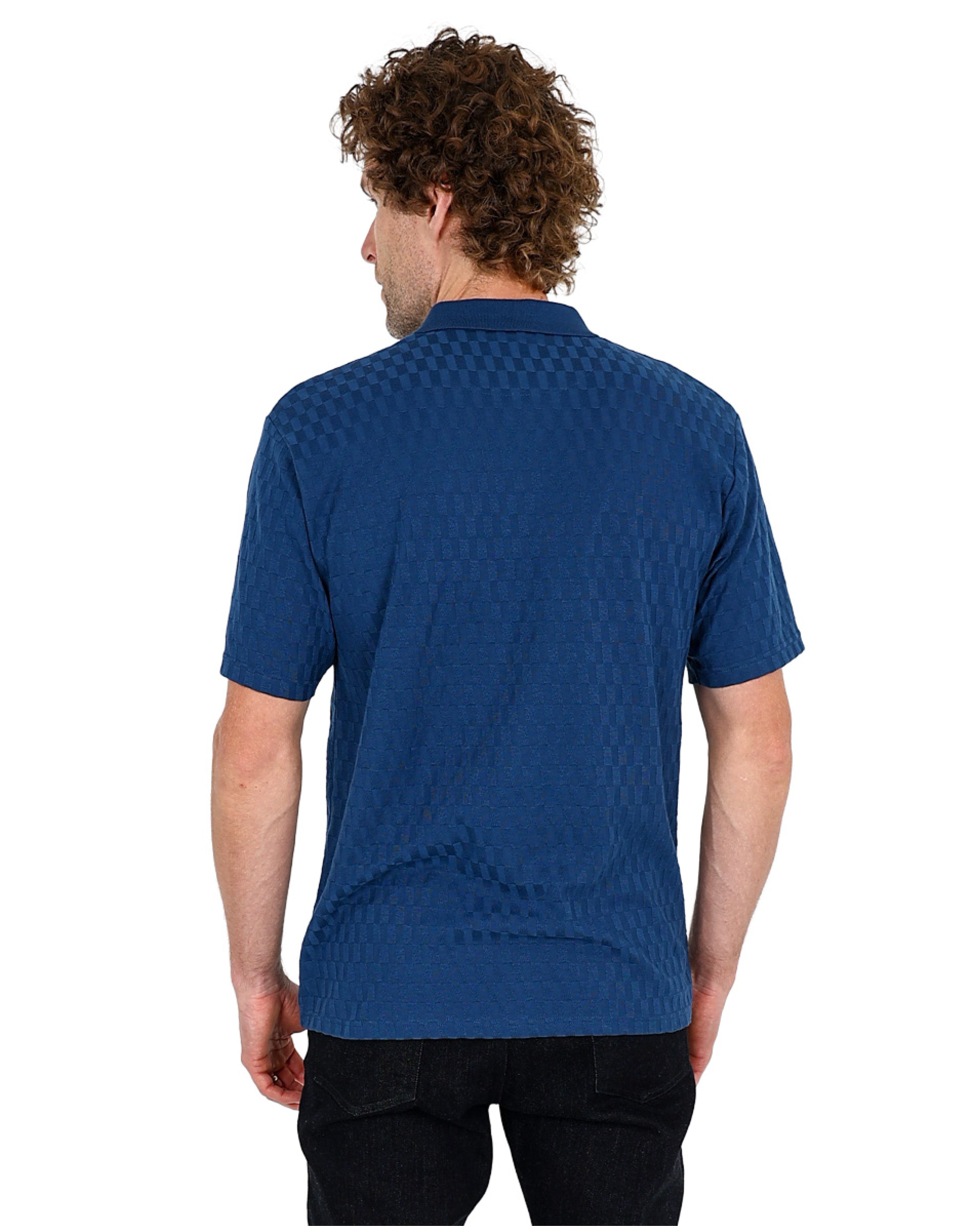 Short Sleeve Petrol Jacquard Golfer