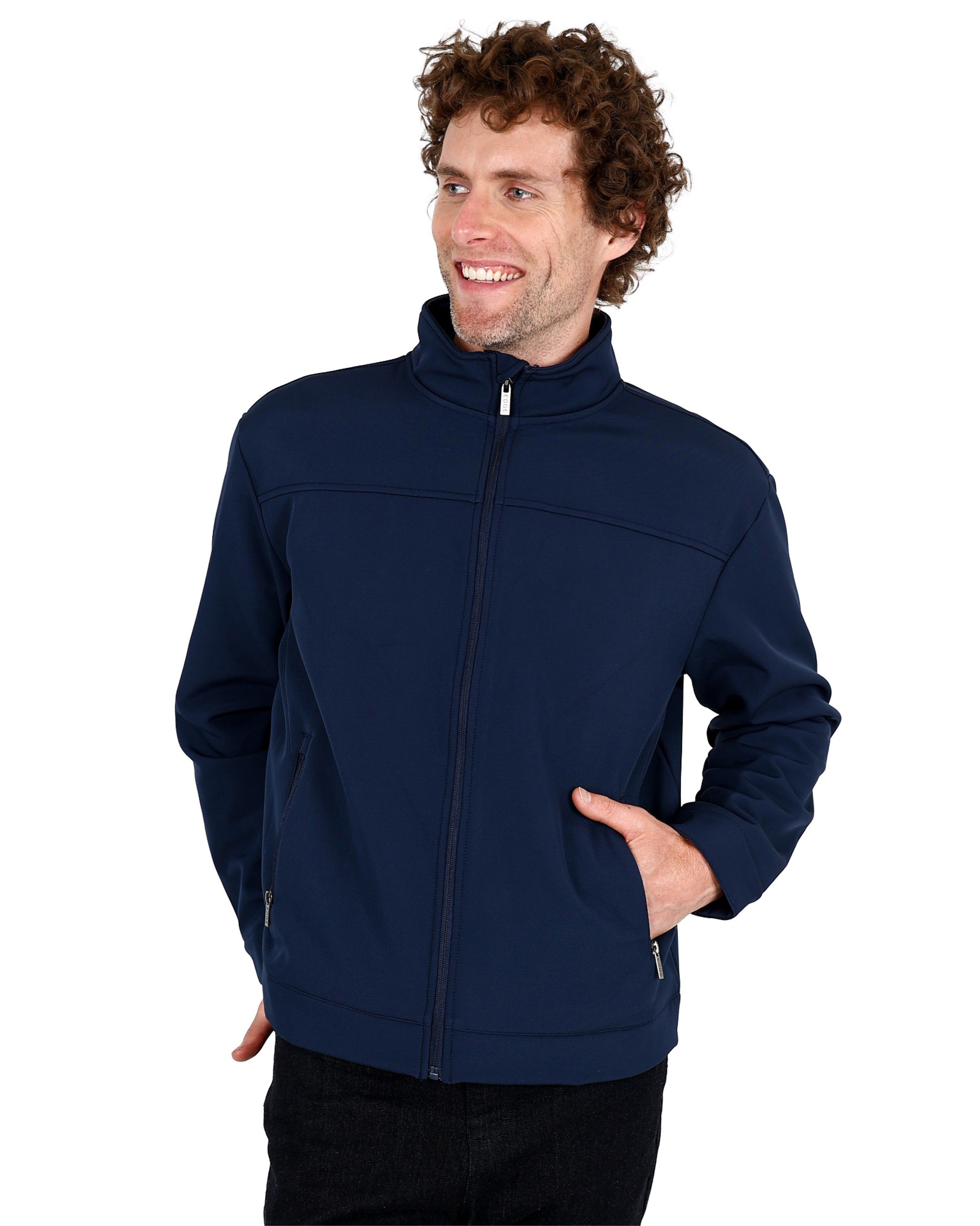 Navy Bonded Fleece Softshell Jacket