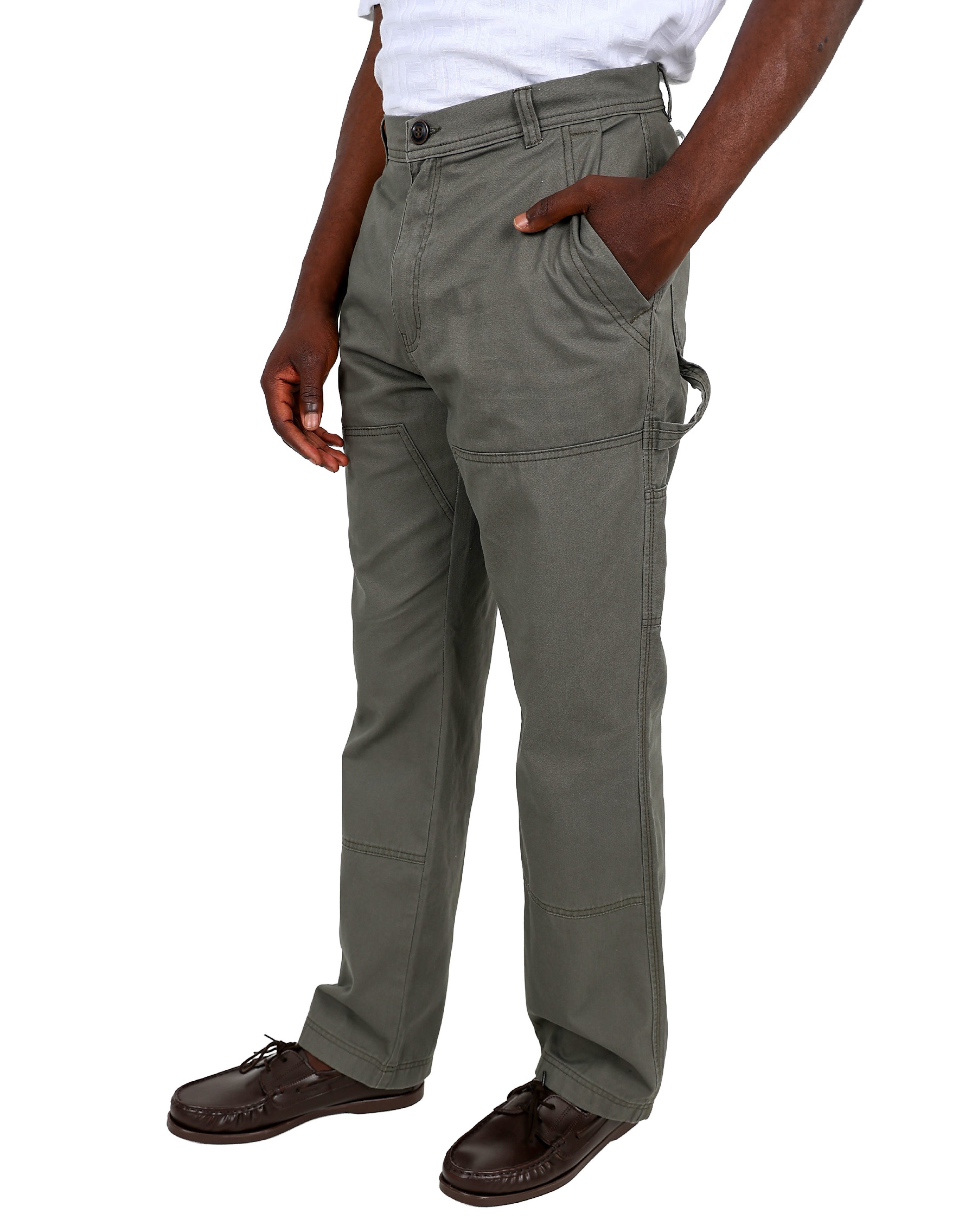 Olive Classic Cotton Straight Leg Carpenter Pant
