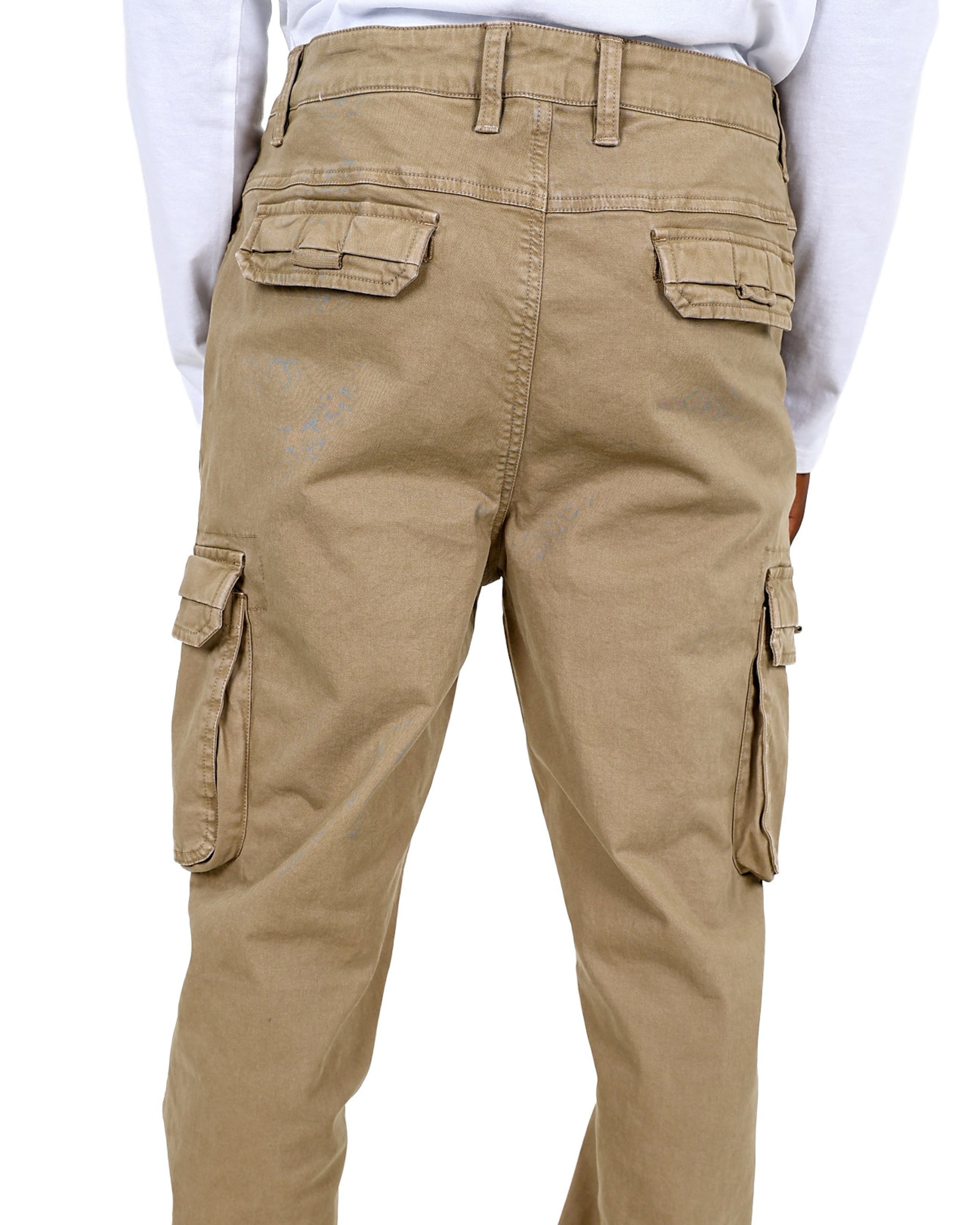 Regular Fit Khaki Cargo Cotton Pant