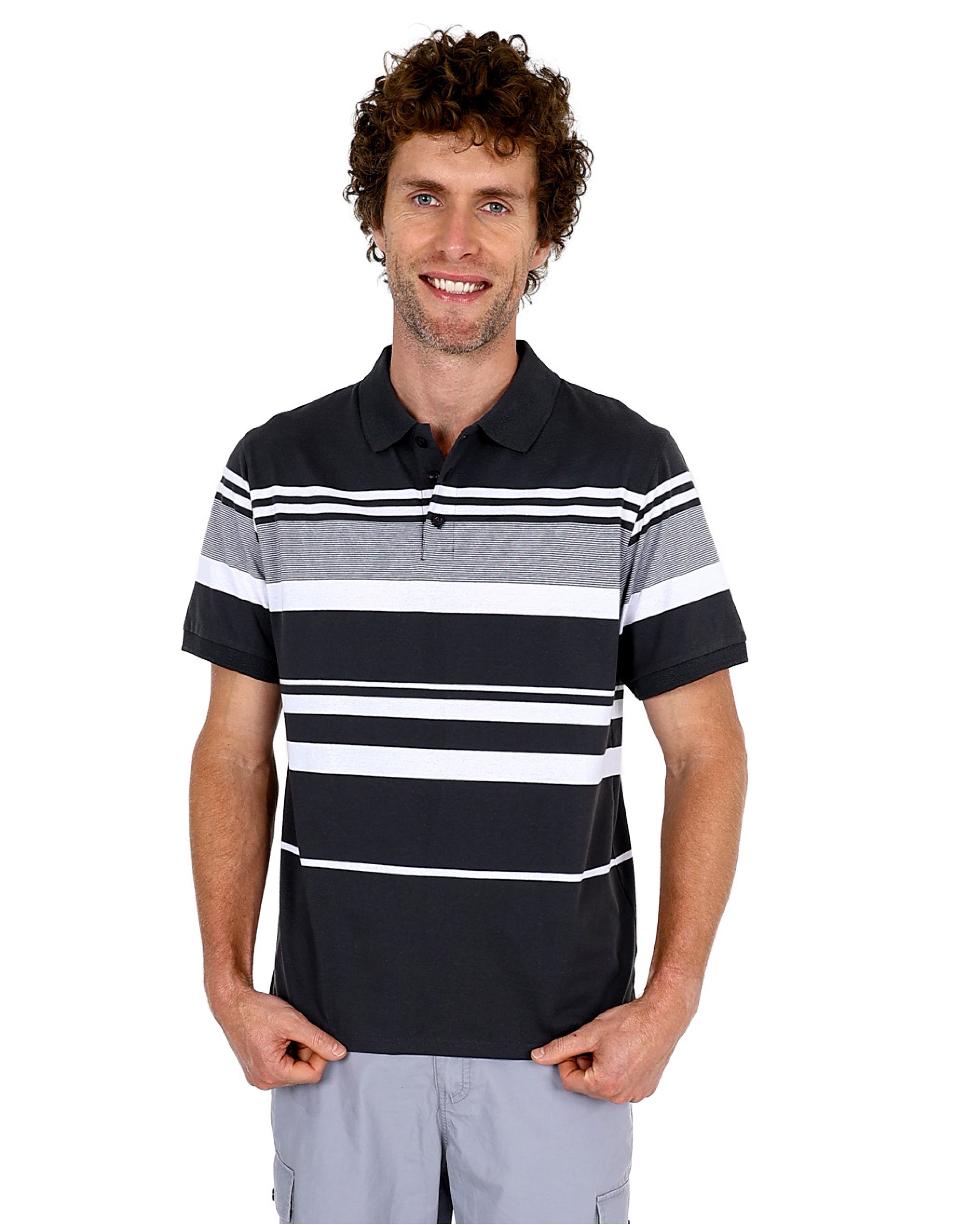 Short Sleeve Stipe Yarn Dyed Golfer
