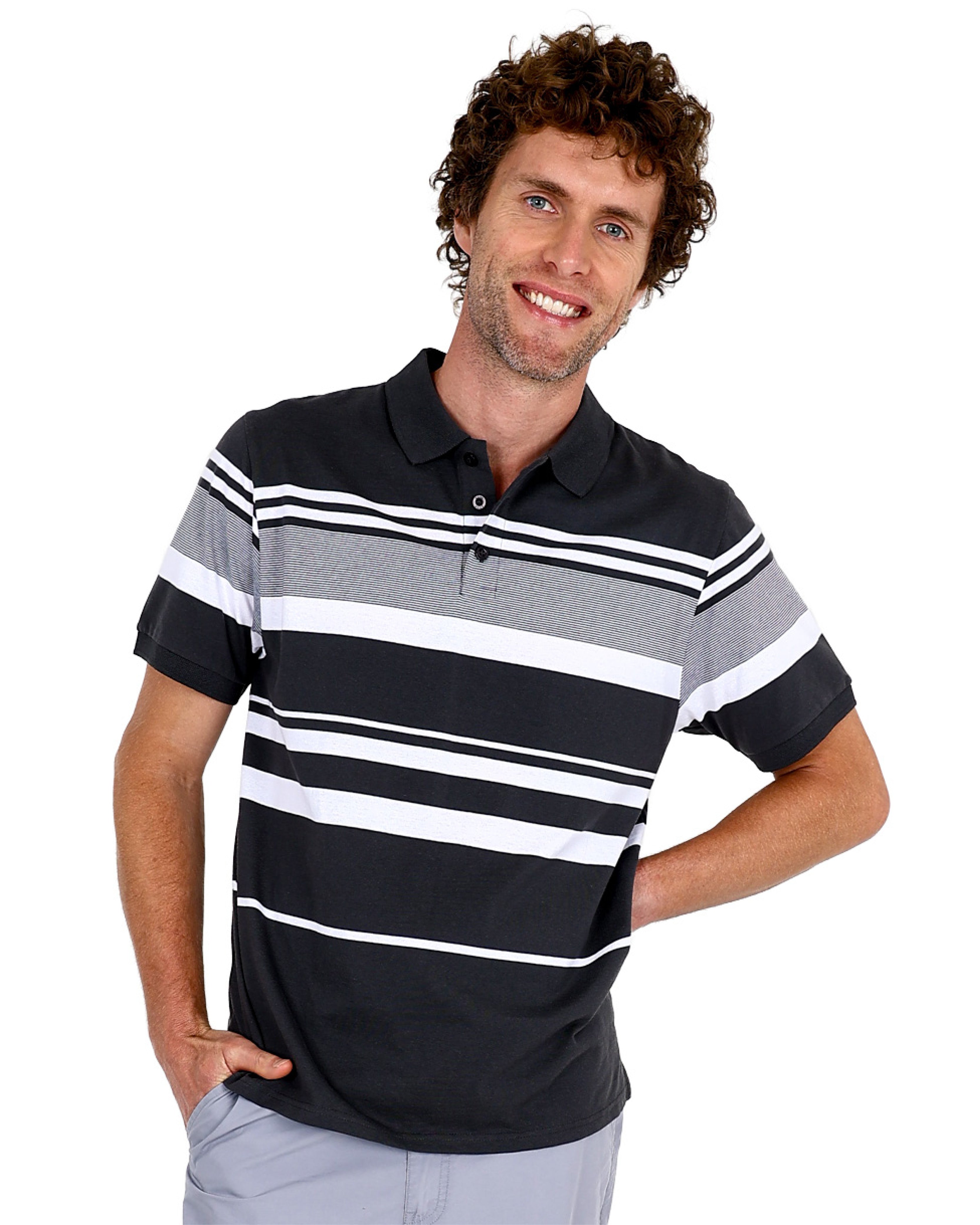Short Sleeve Stipe Yarn Dyed Golfer