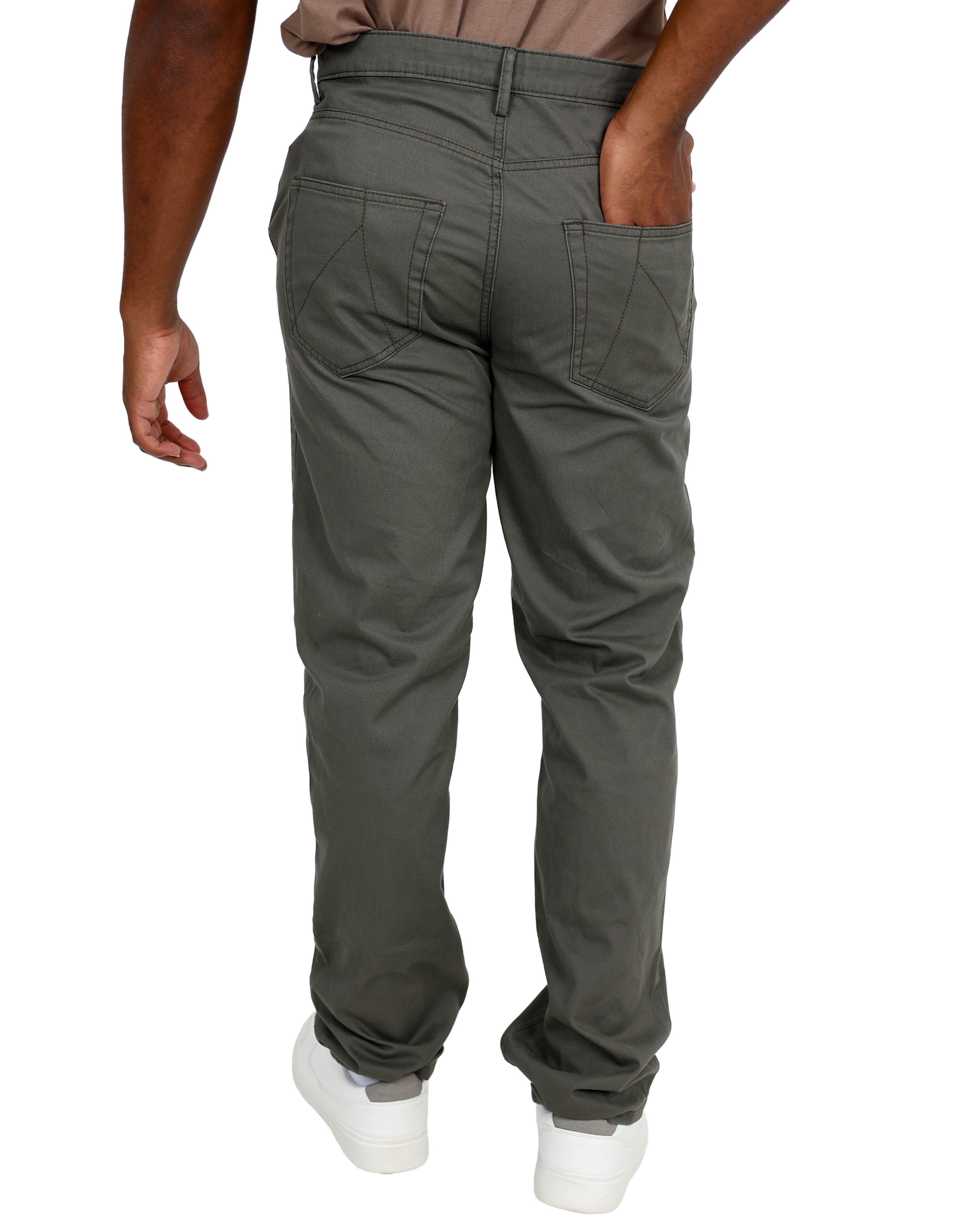 Olive Casual Straight Leg Cotton Pant
