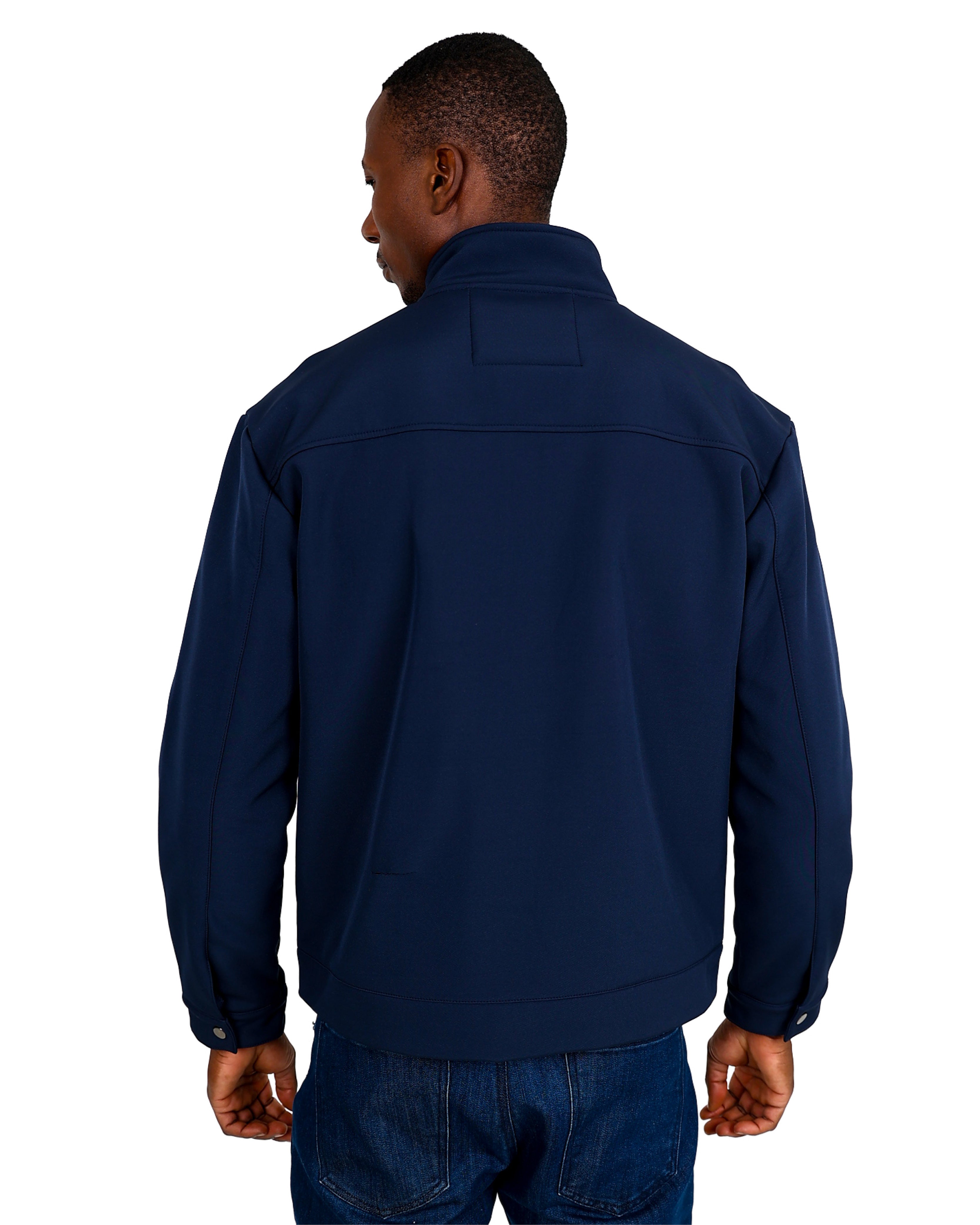 Navy Softshell Bonded Fleece Zip Up Jacket Navy Softshell Bonded Fleece Zip Up Jacket