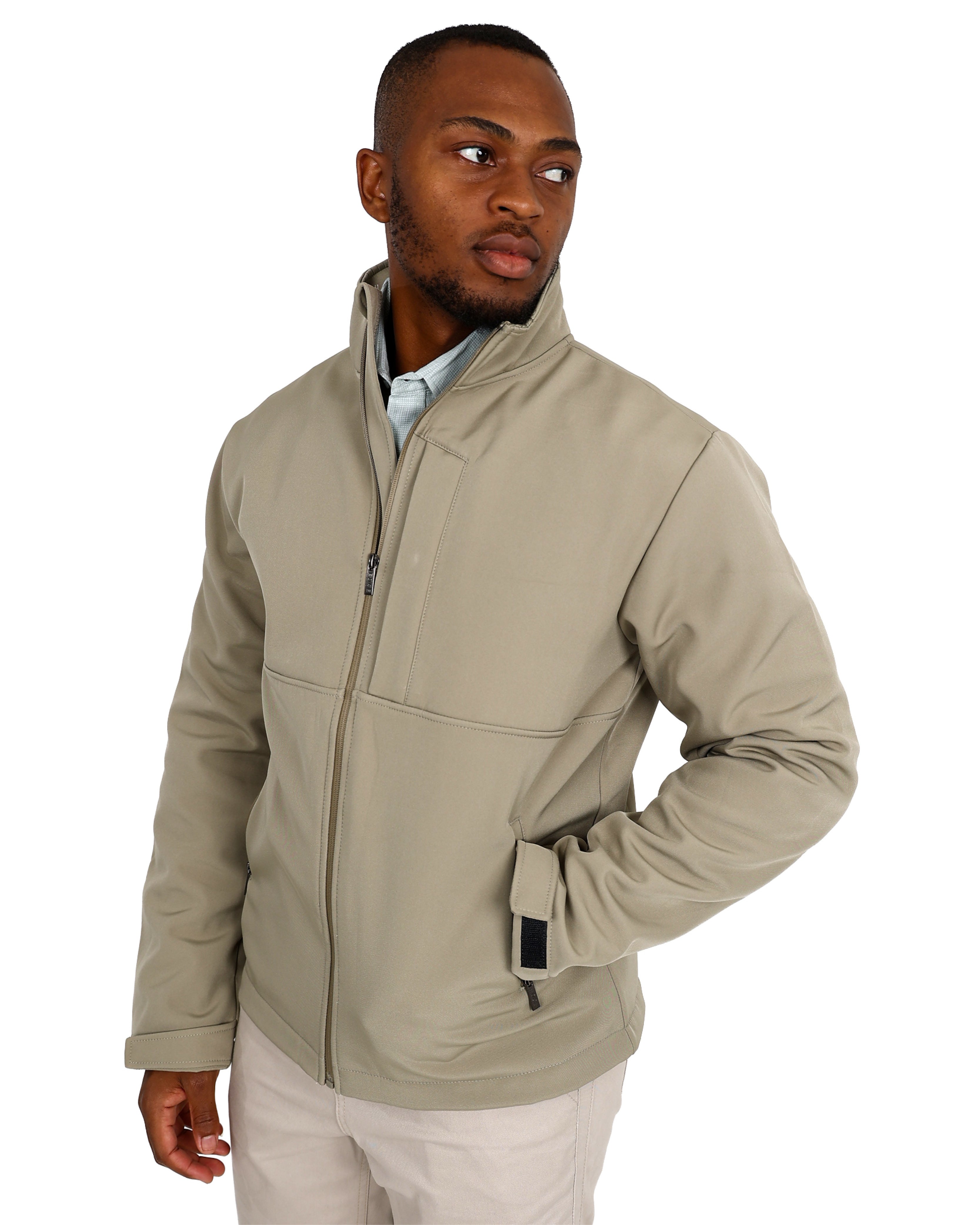 Stone Softshell Bonded Fleece Zip Up Jacket