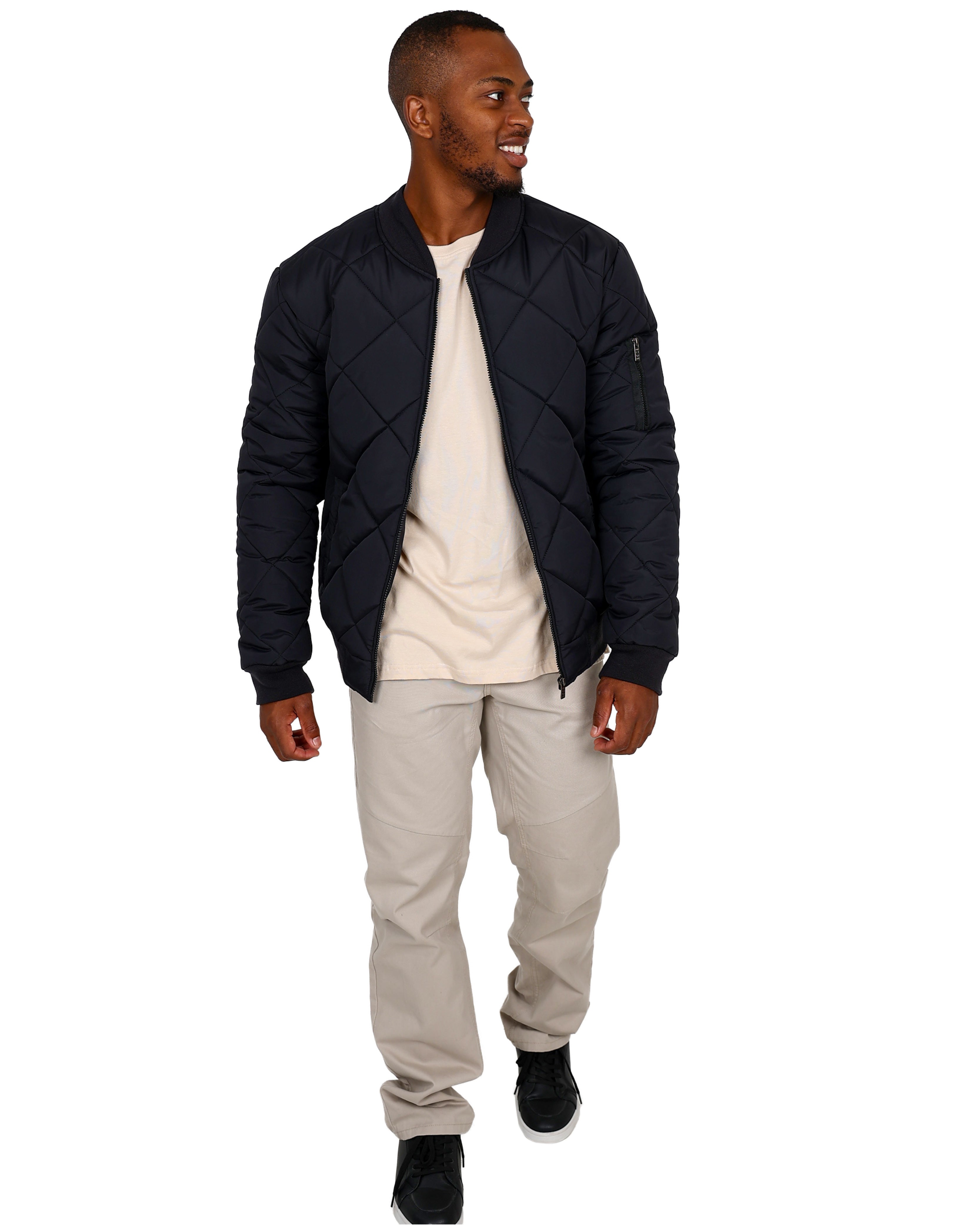 Black Diamond Quilted Puffer Jacket