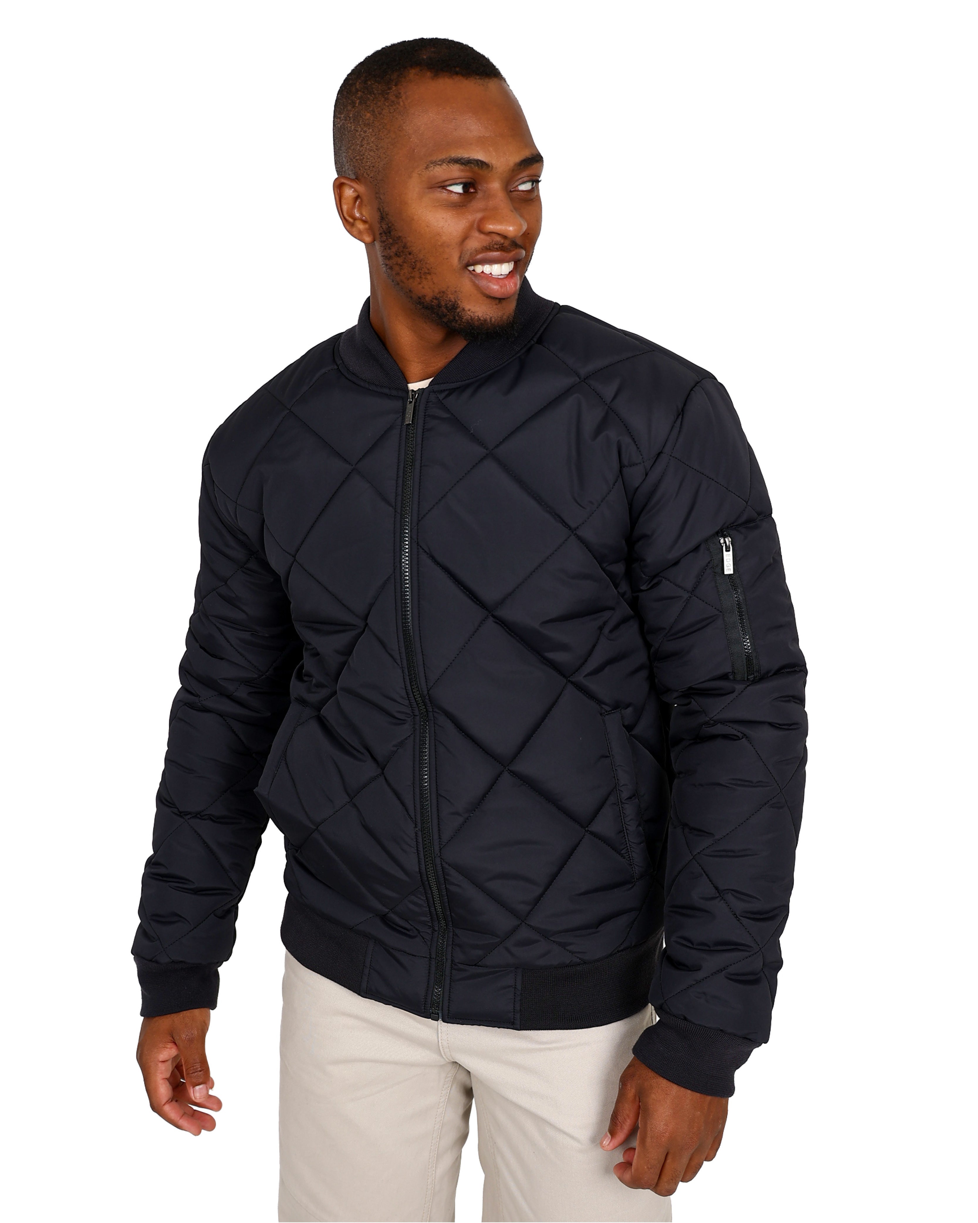 Black Diamond Quilted Puffer Jacket