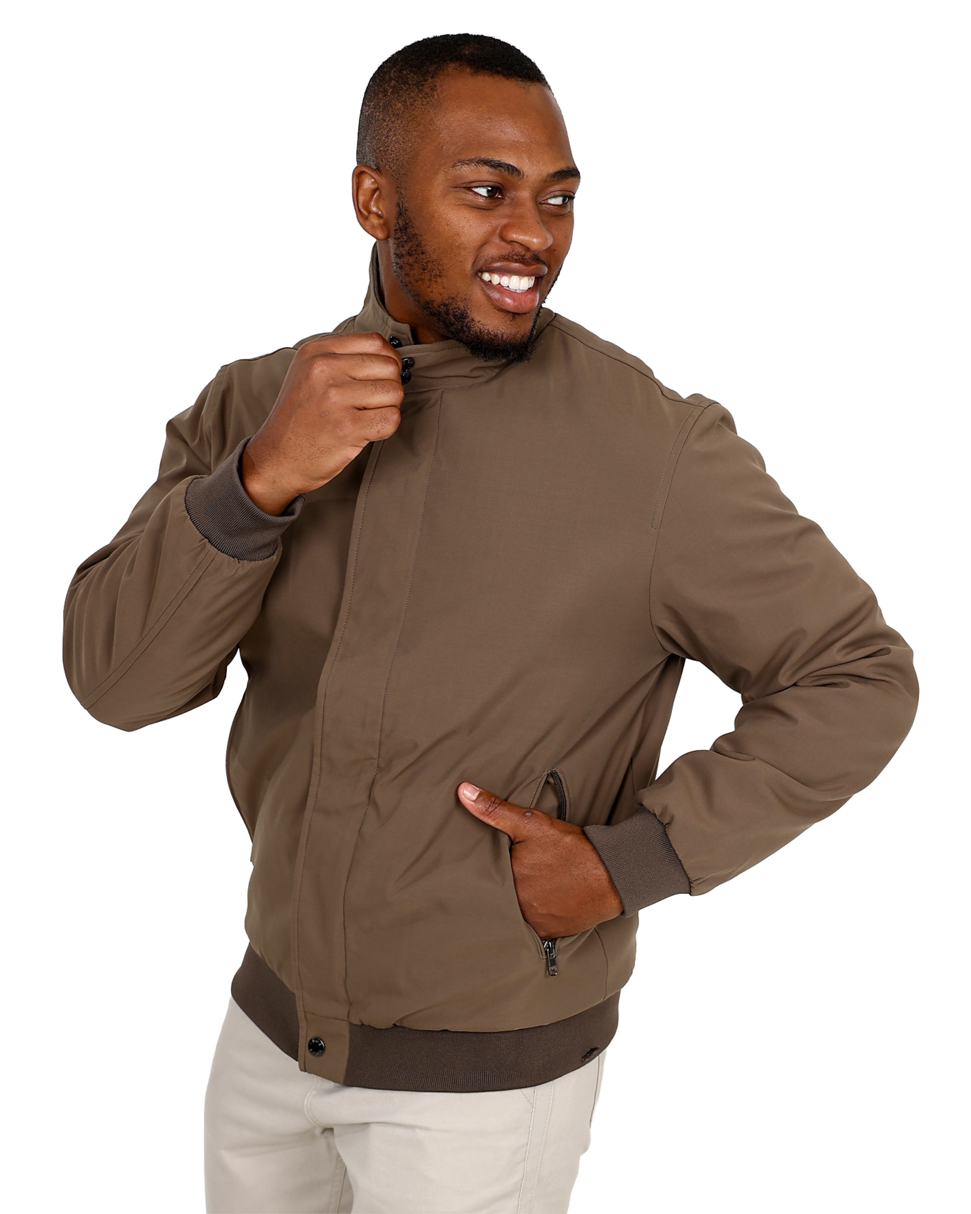 Beige Harrington Padded Jacket