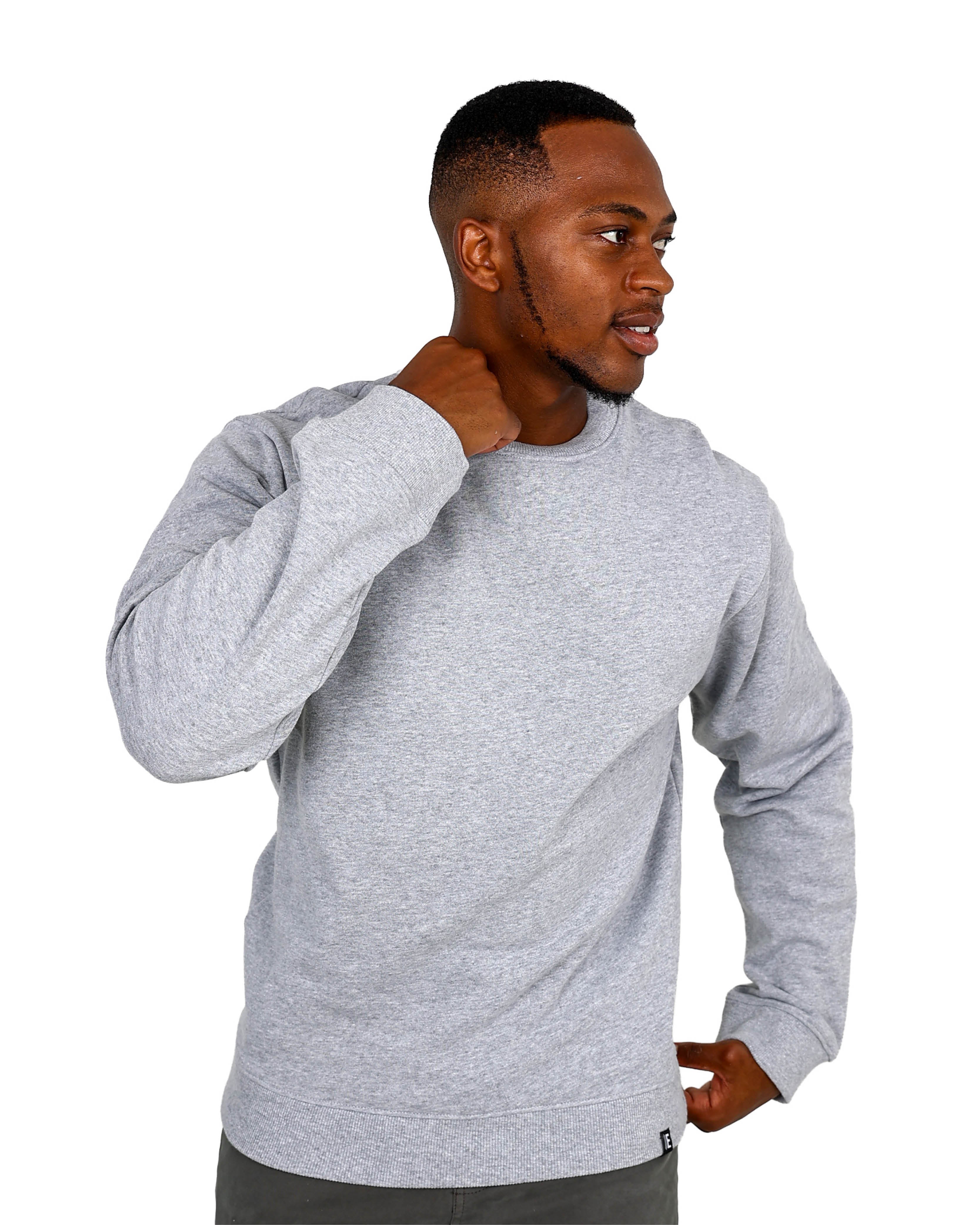 Long Sleeve Grey Mélange Fleece Sweatshirt