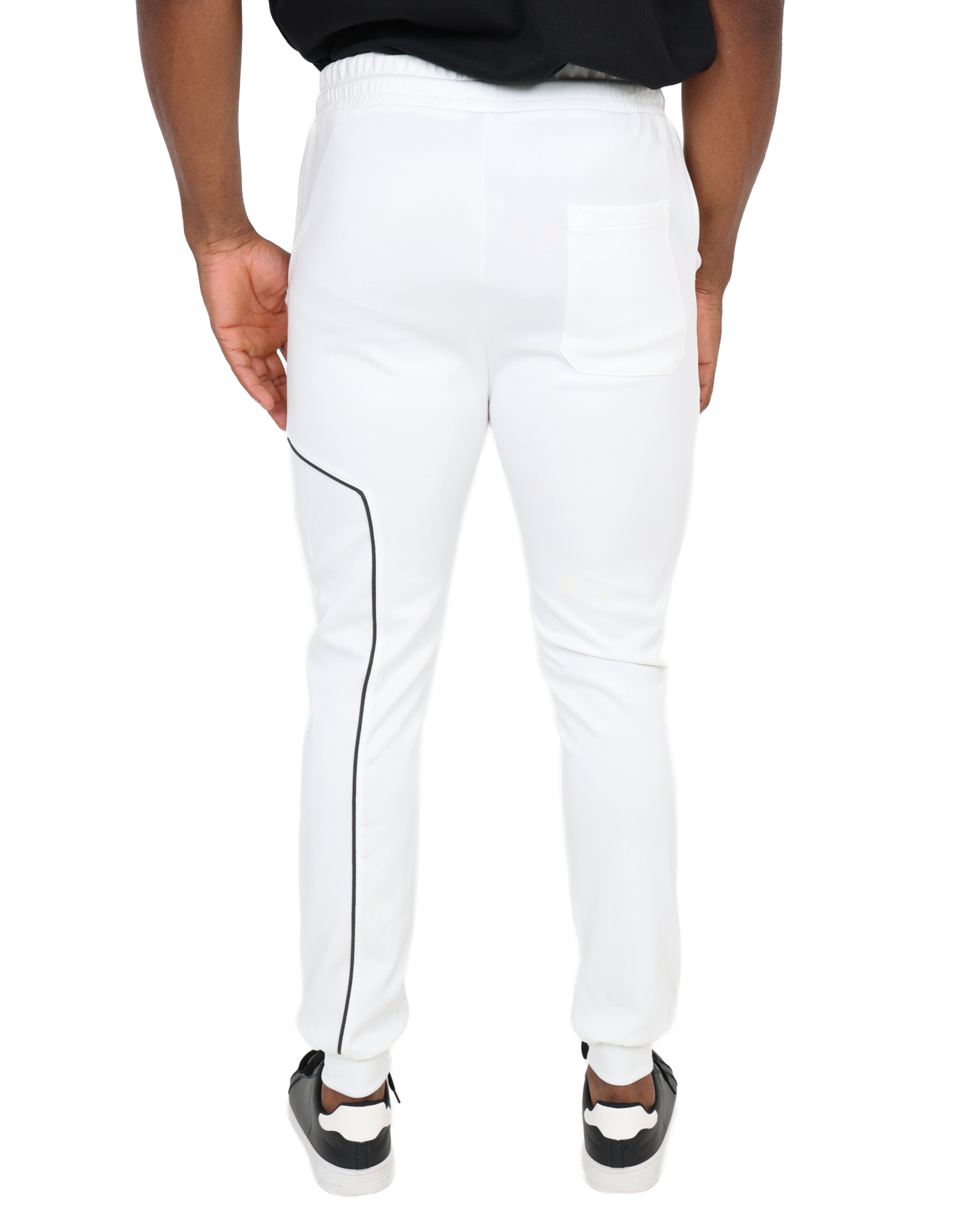 Funk Piping Detail White Joggers