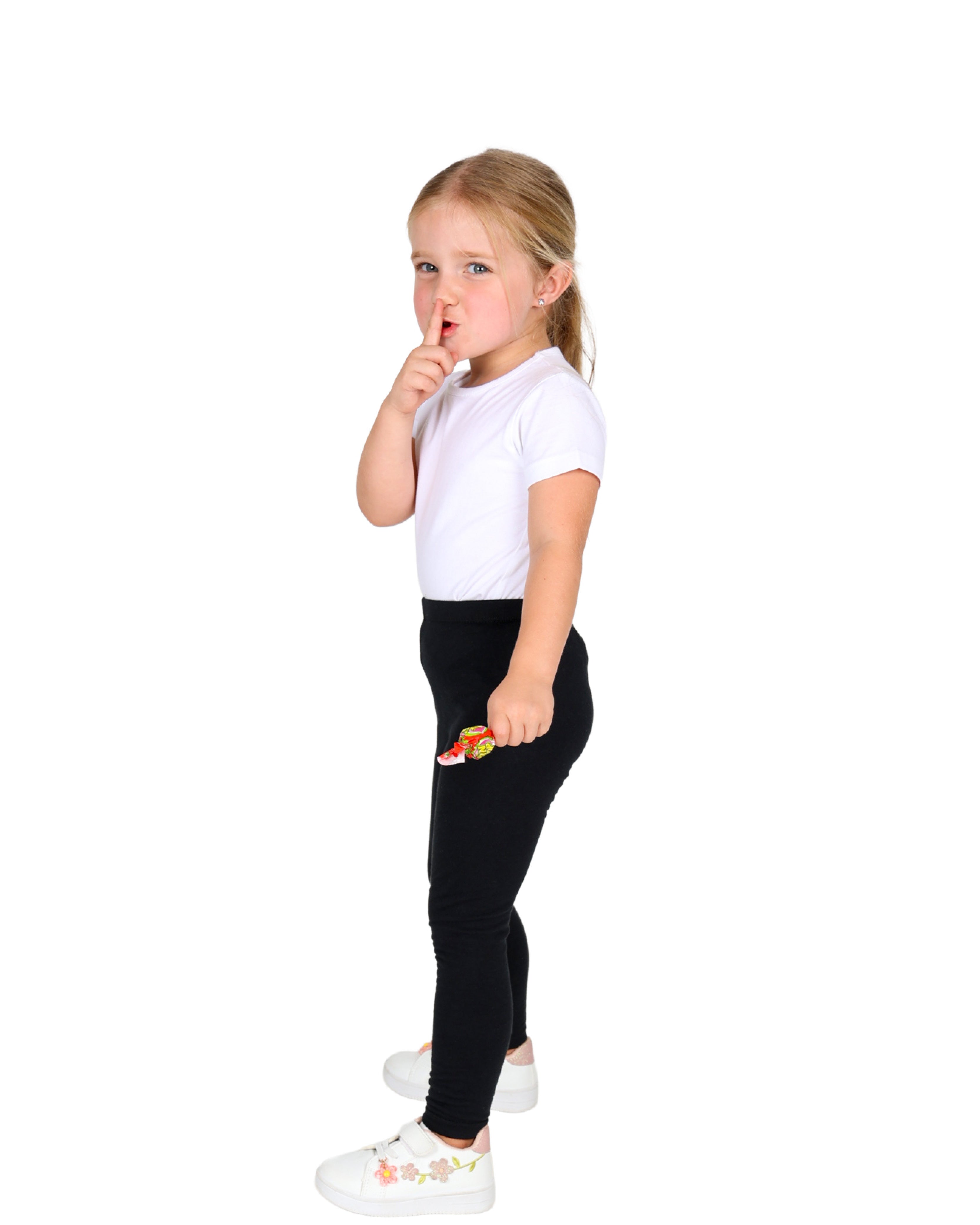 Black Cotton Lycra Blend Leggings