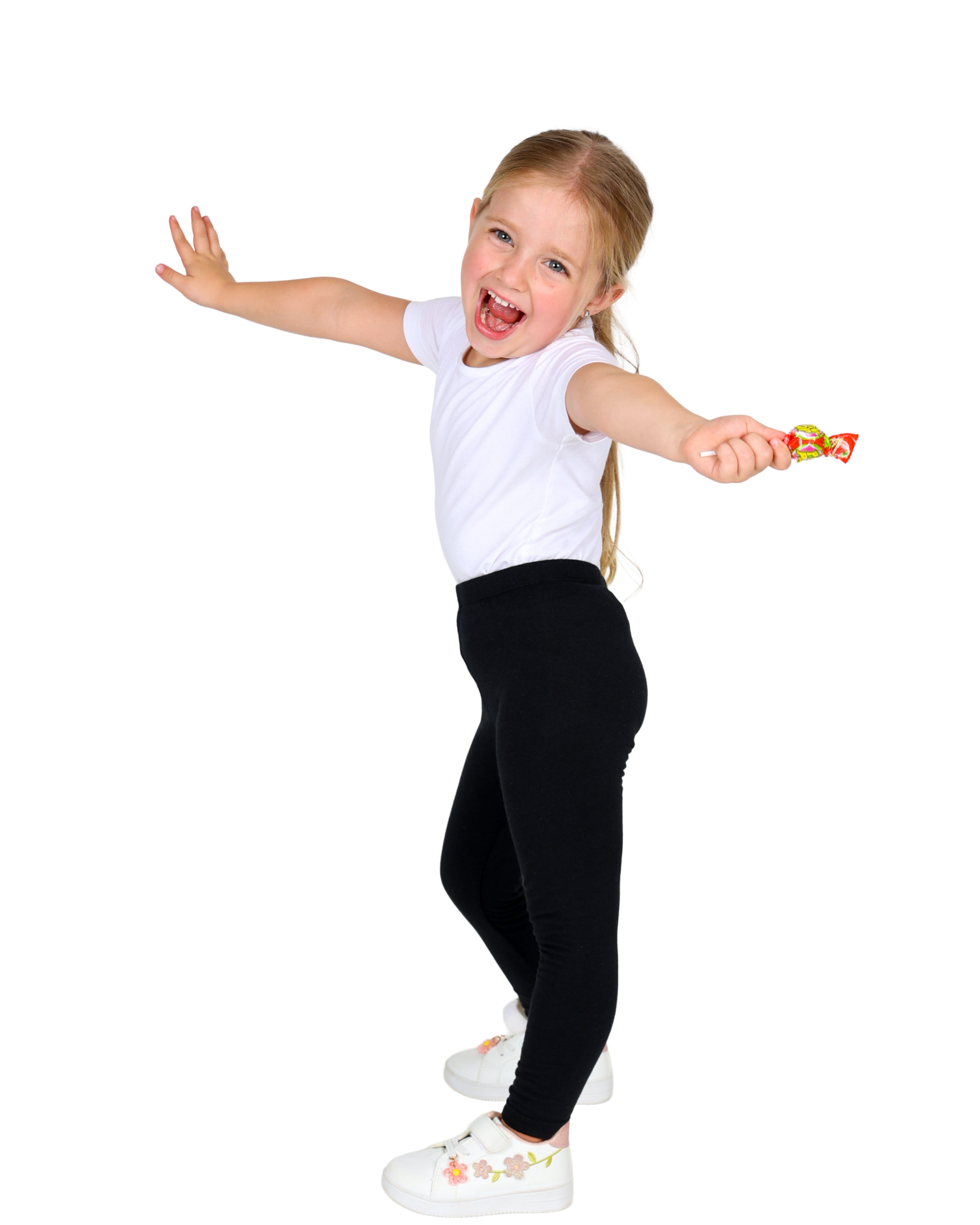 Black Cotton Lycra Blend Leggings