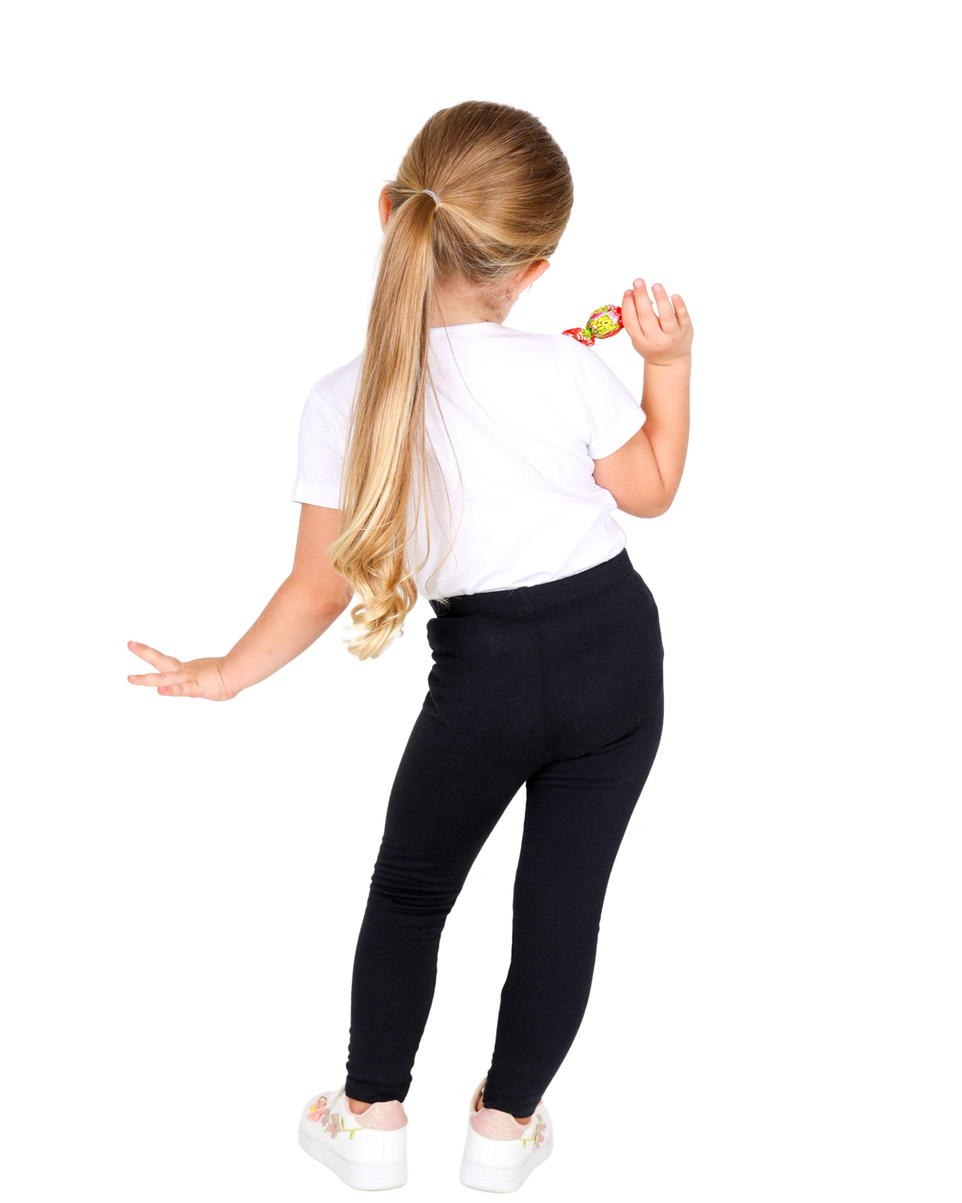 Black Cotton Lycra Blend Leggings