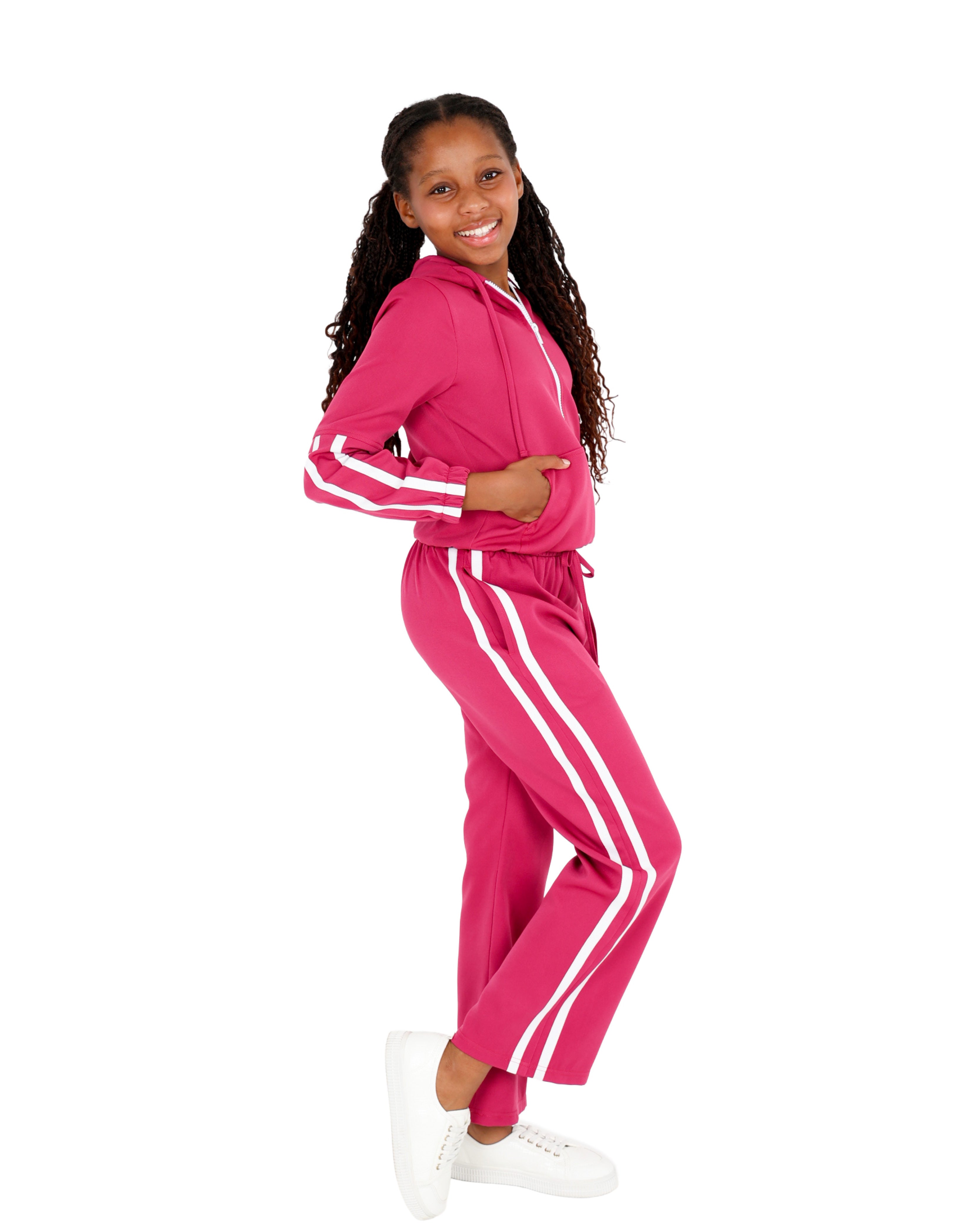 Contrast Taped Zip Up Hoodie