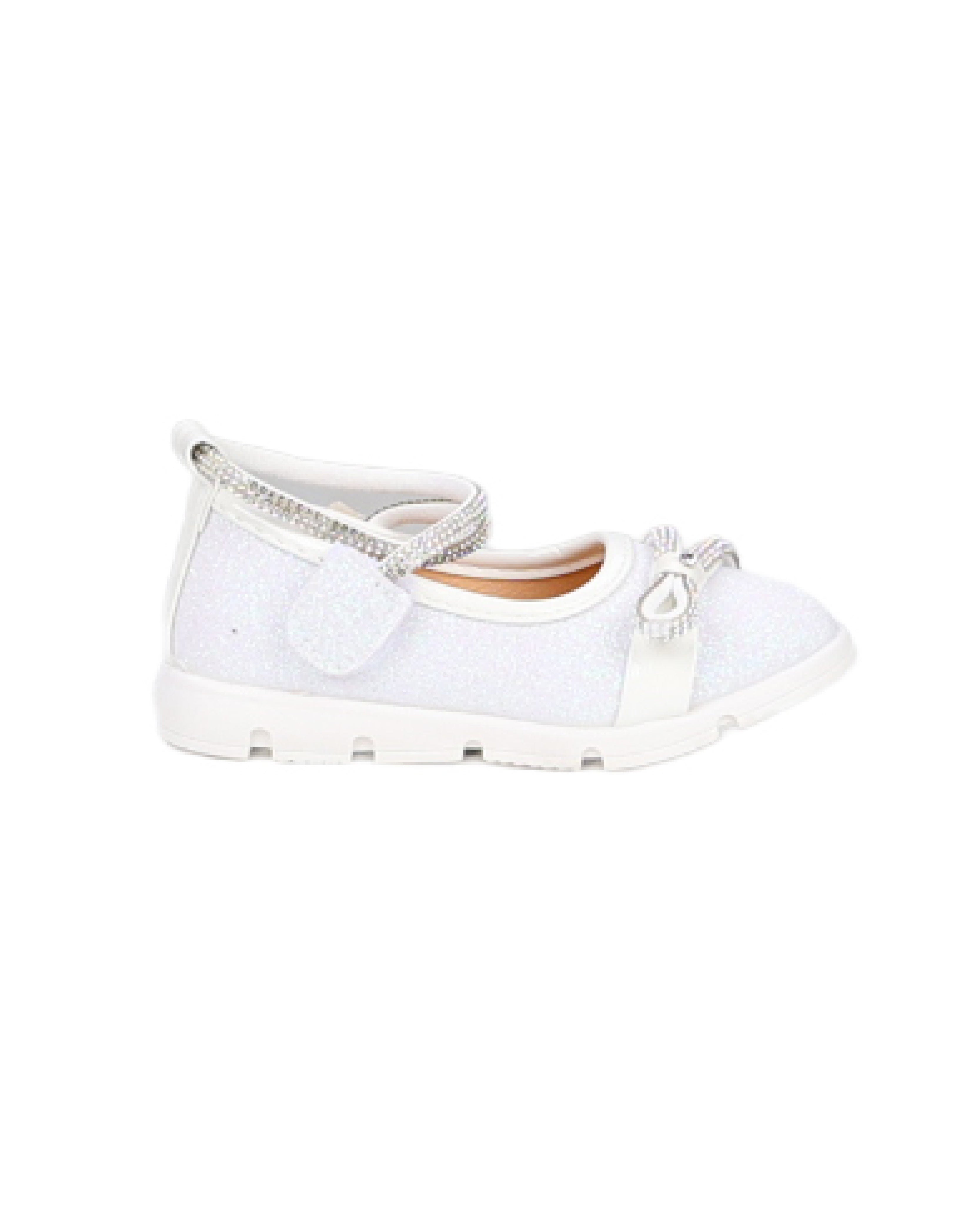 Girls Glitter Pump with Diamante Straps