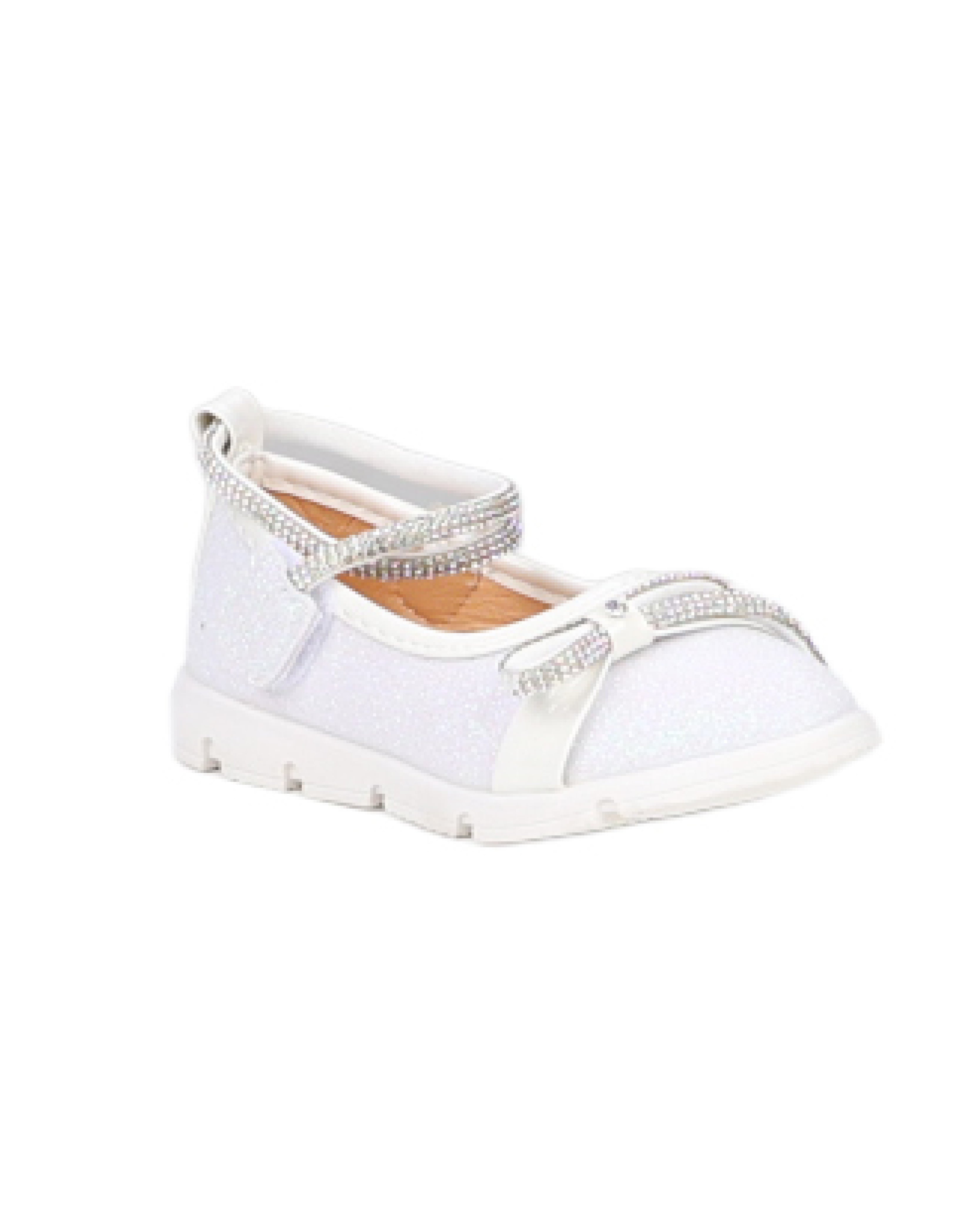 Girls Glitter Pump with Diamante Straps