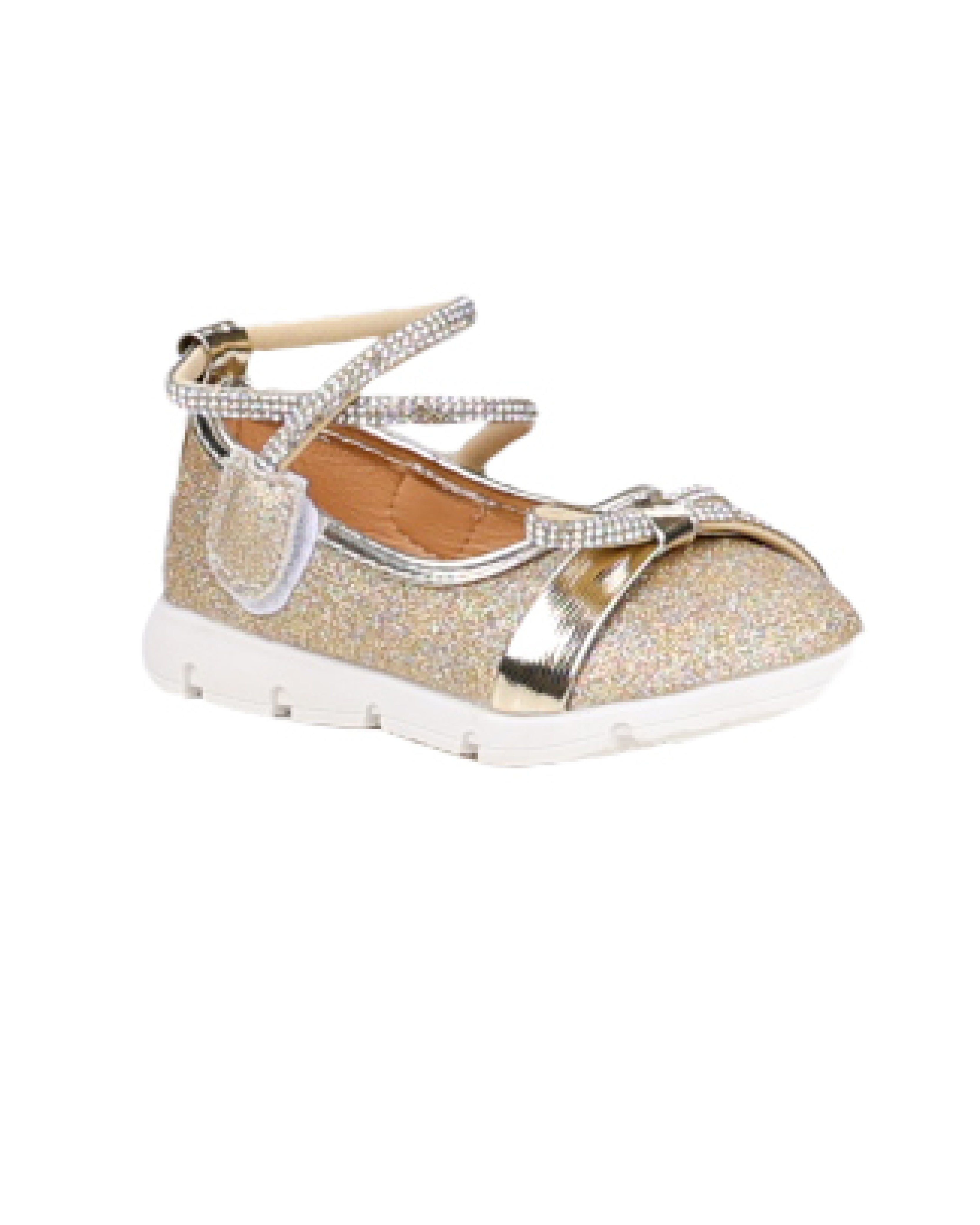Girls Glitter Pump with Diamante Straps
