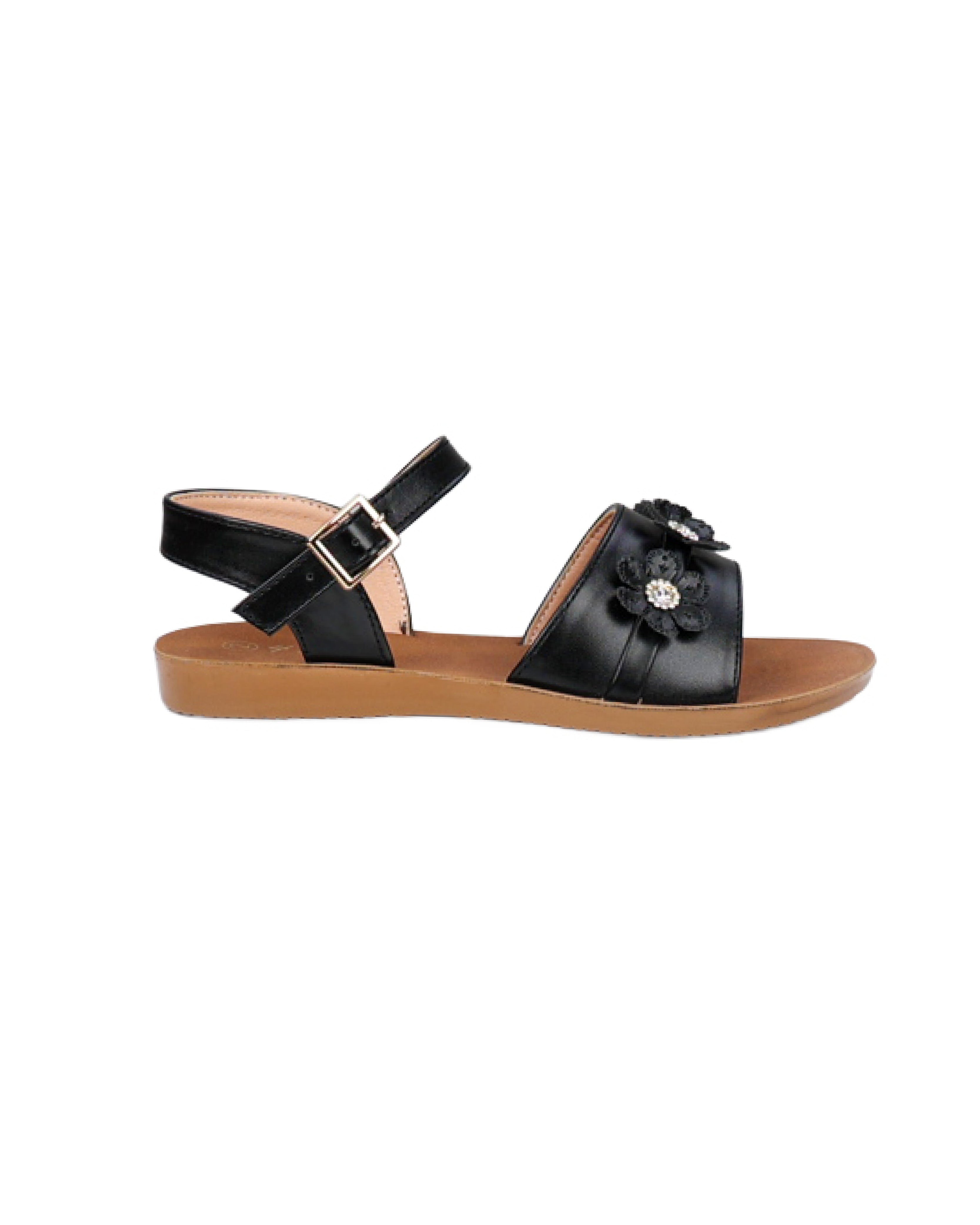 Girls Floral Applique Sandals