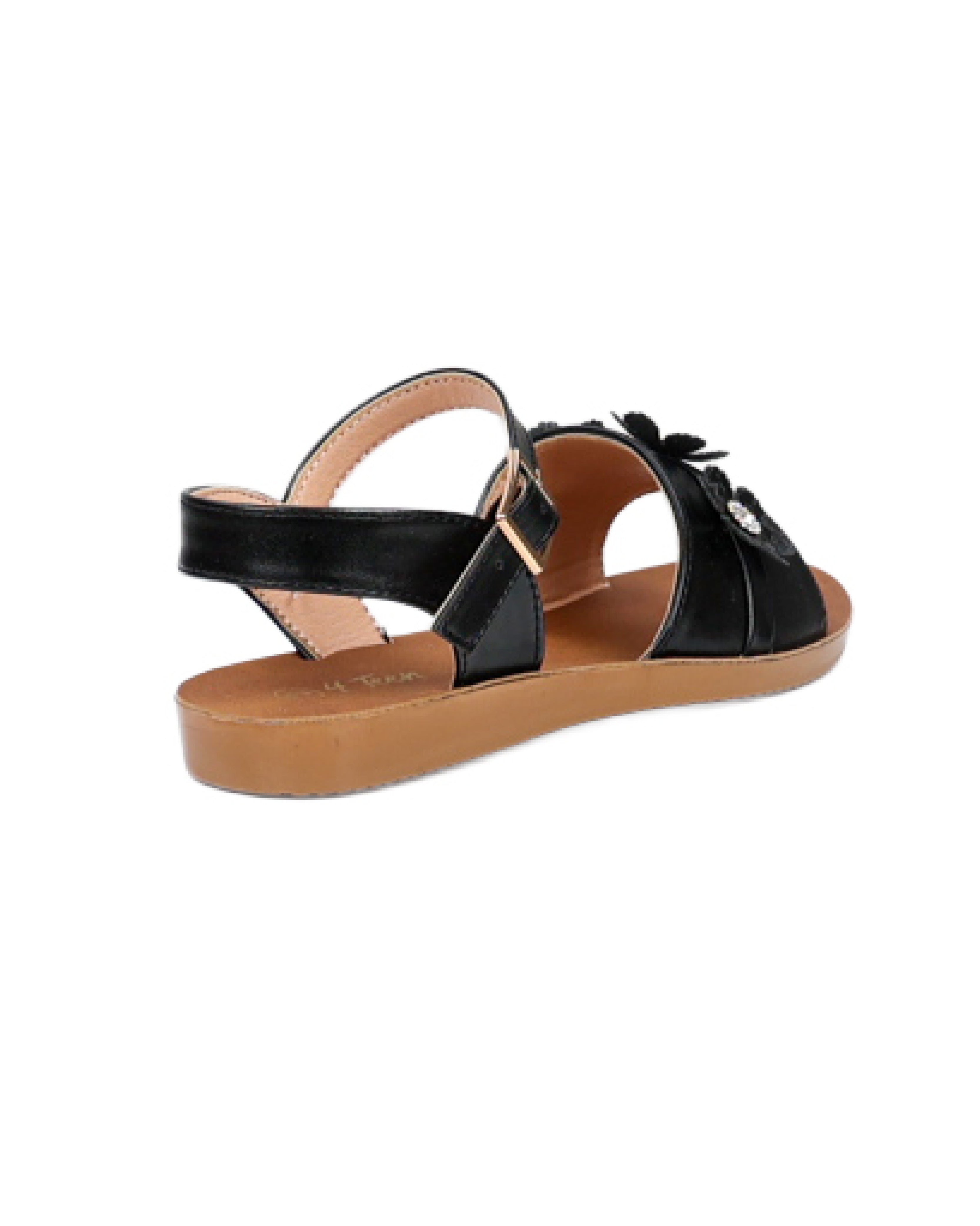 Girls Floral Applique Sandals
