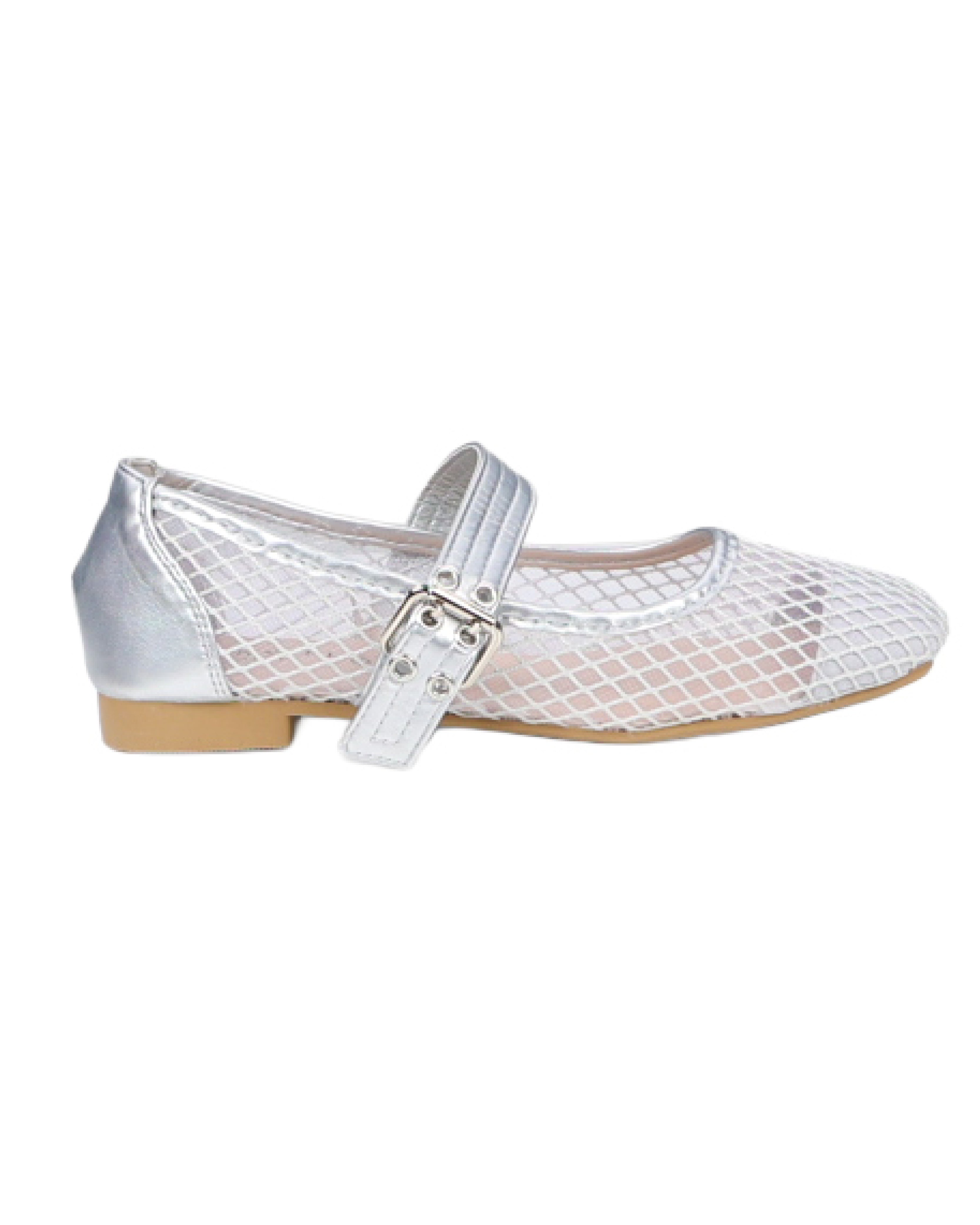Big Girls Diamond Mesh Formal Pumps